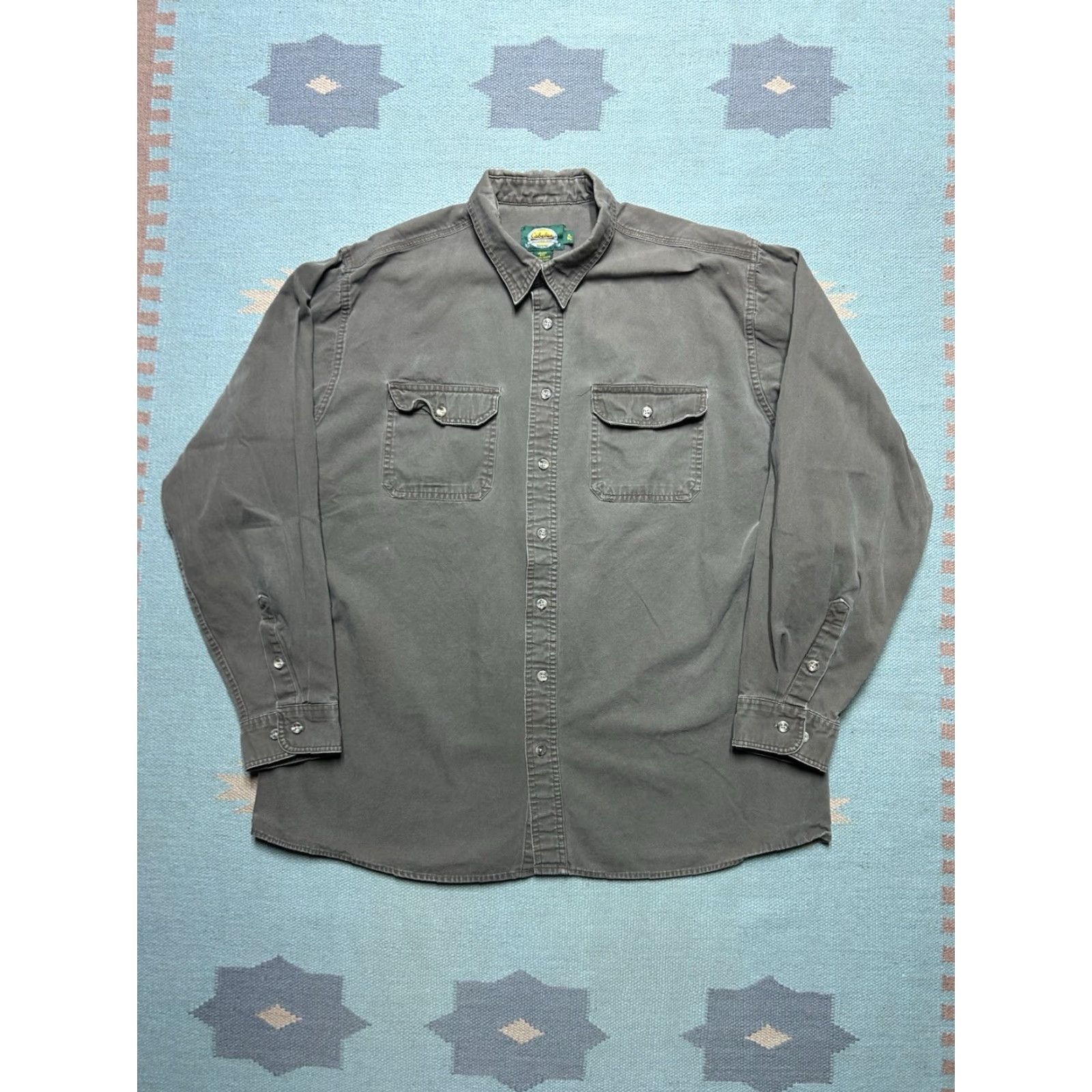 Vintage VINTAGE Cabela's Long Sleeve Button Shirt Canvas Cotton Tan Brown XL Tall Shirt Mens Brown Canvas Cotton Button-Up Size US XL / EU 56 / 4 - 2 Thumbnail