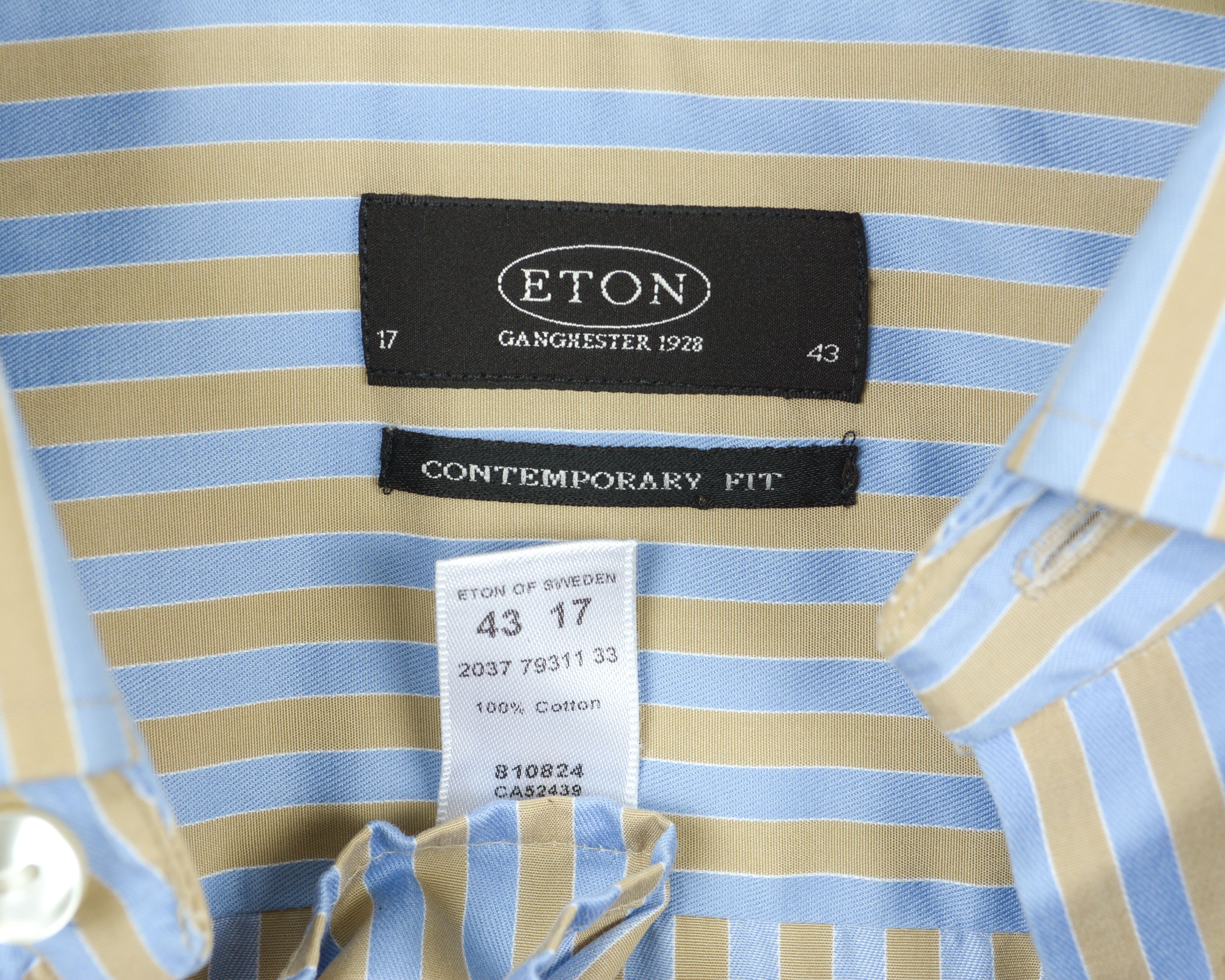 Eton ETON Formal Shirt 17" Size 43 Single Cuffs oxford button up Size 42R - 5 Thumbnail
