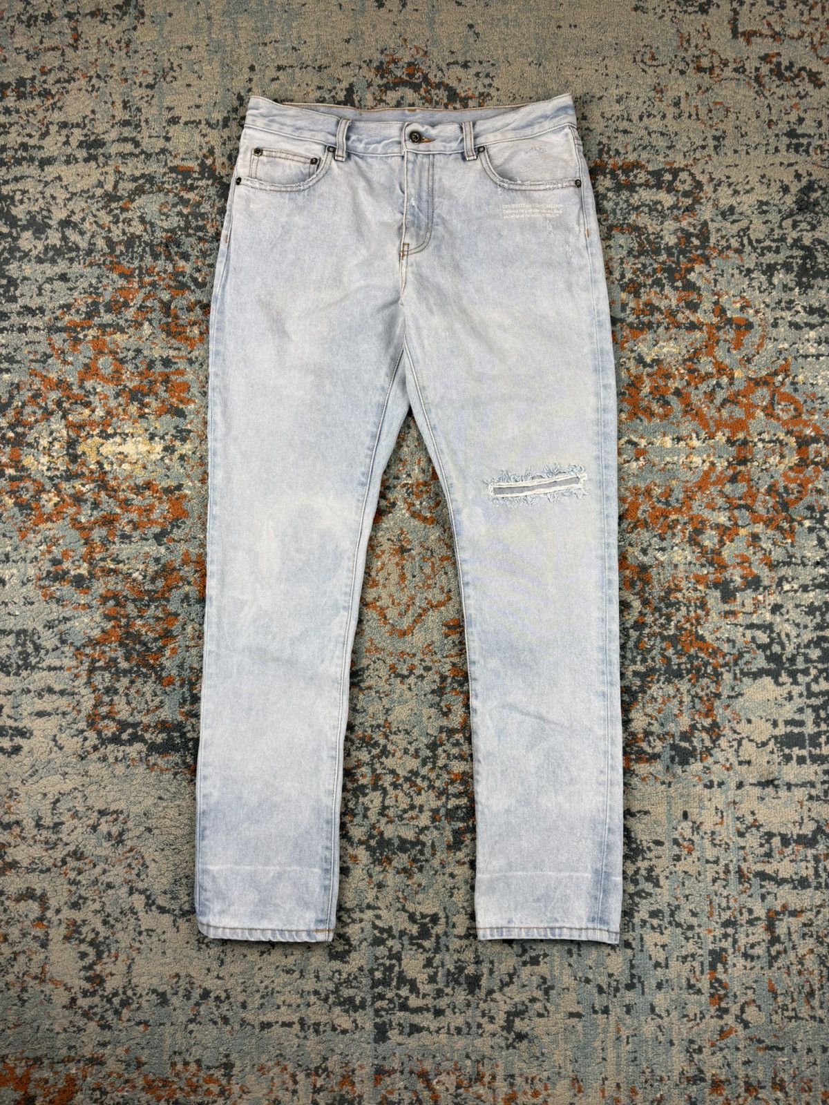 Off-White Off-White corp distress skinny light washed denim Size US 32 / EU 48 - 1 Thumbnail