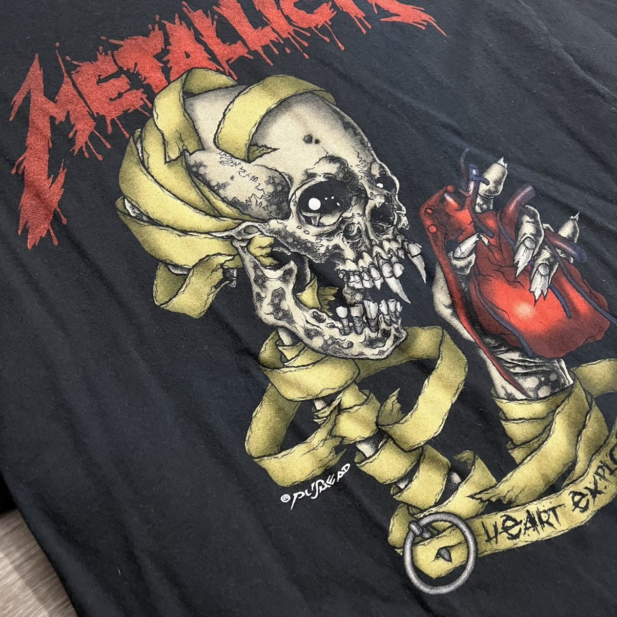Metallica × Vintage Vintage Metallica Heart Explosive Pushead T-Shirt Size US XL / EU 56 / 4 - 14 Thumbnail