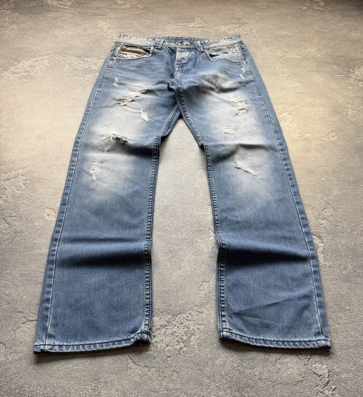 Diesel Vintage Diesel Jeans Distressed Faded Flared Wide Baggy Y2K Size US 33 - 1 Thumbnail