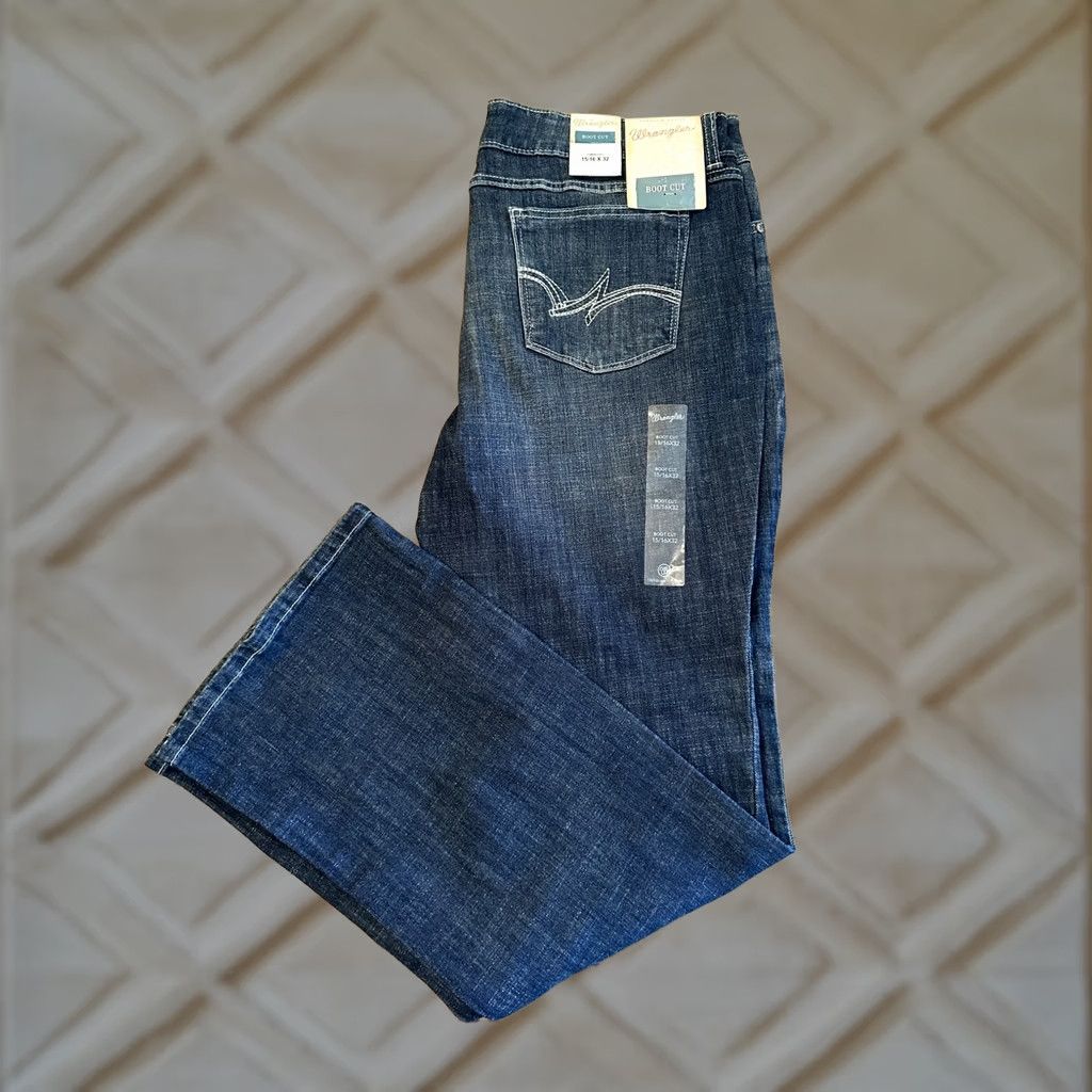 Wrangler Wrangler Jeans Womens 15/16x32 Blue NEW Bootcut Denim Ladies New With Tags Jeans Size 36" / US 14 / IT 50 - 1 Thumbnail