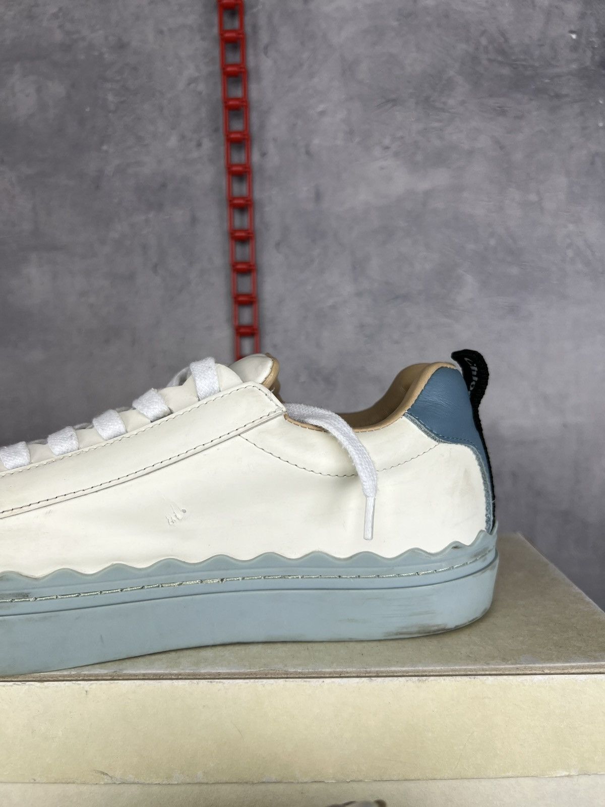 Chloe Chloe Women's White Lauren leather Low Top Sneakers Shoes 39 Size US 9 / IT 39 - 8 Thumbnail