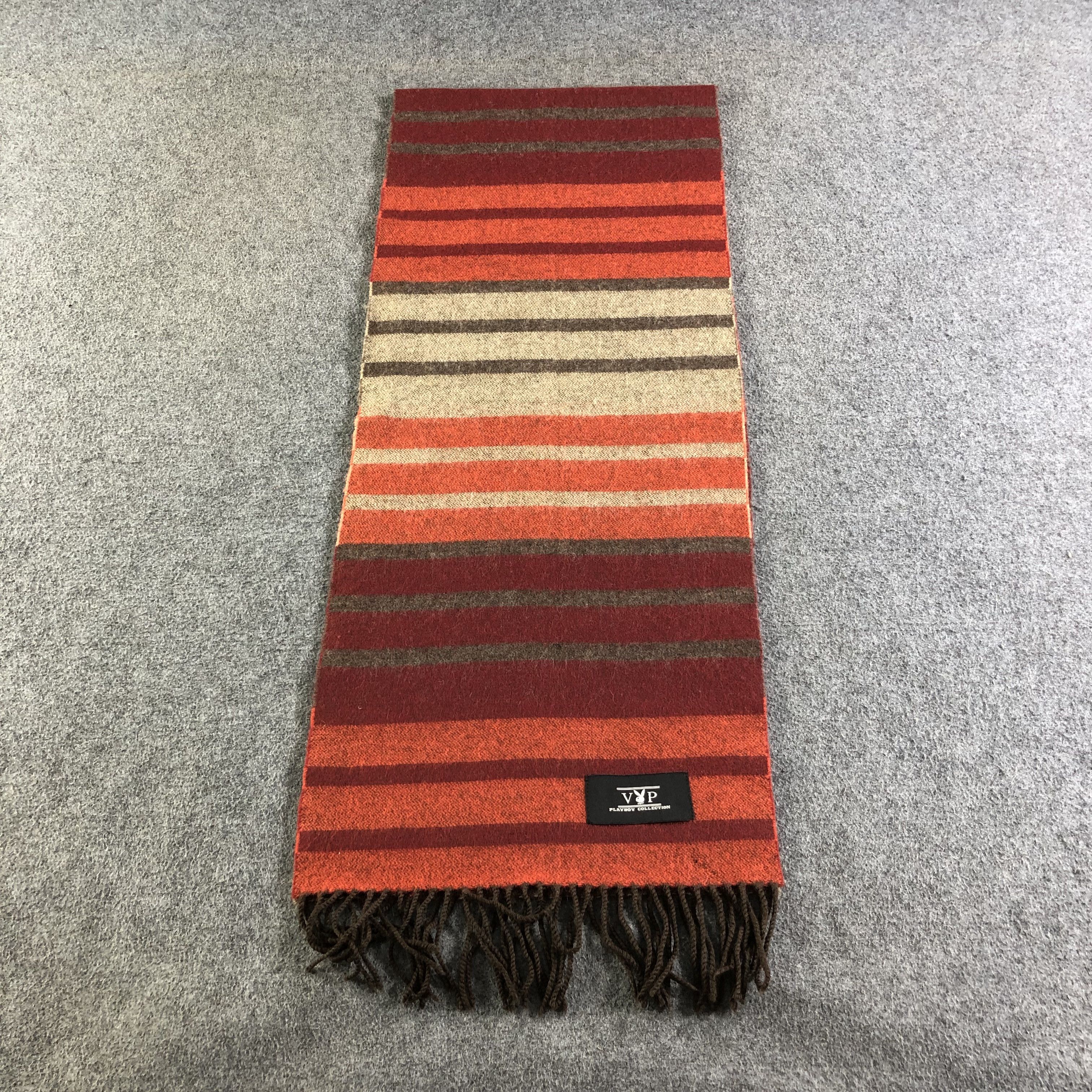 Playboy Playboy Striped Wool Scarf Muffler Neckwear V2086 Size ONE SIZE - 2 Thumbnail