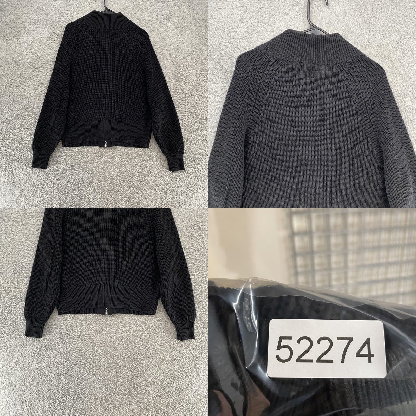 Varley Varley Sweater Jacket Womens XS Delfern Black Rib Knit Funnel Neck Patch Pockets Shirt Size XS / US 0-2 / IT 36-38 - 8 Thumbnail