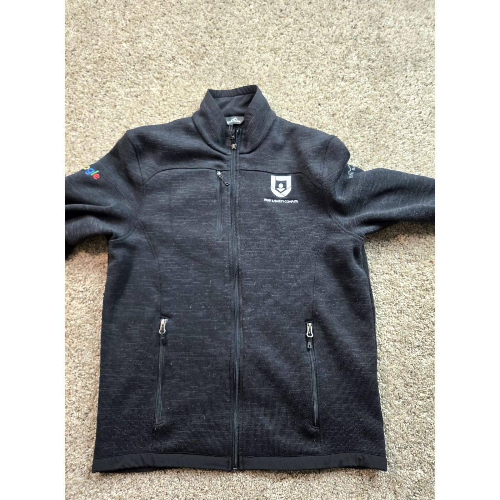 Eddie Bauer Eddie Bauer Fleece Jacket Mens Medium Black Full Zip Pockets Bomber Jacket, Logo, Outdoor, Casual, Workwear, 90s? Size US M / EU 48-50 / 2 - 7 Thumbnail