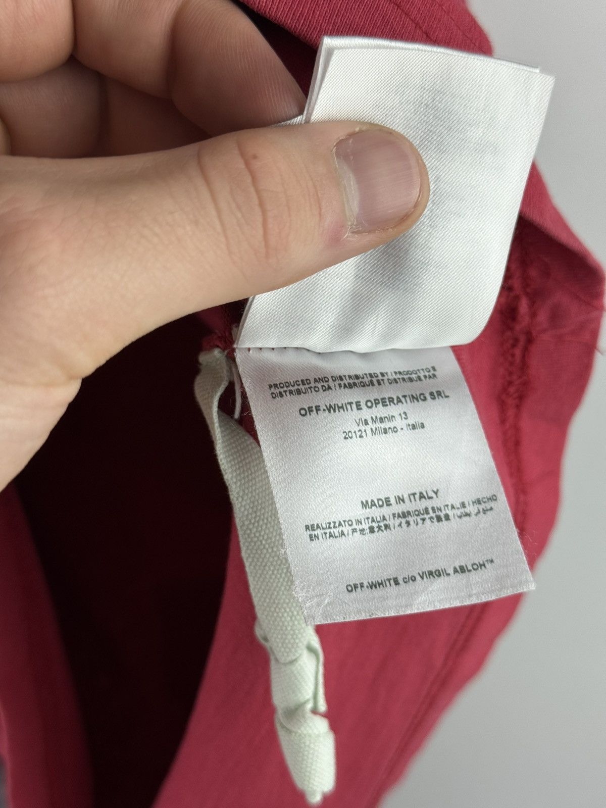 Off-White x Champion Virgil Abloh T-Shirt Red 2013