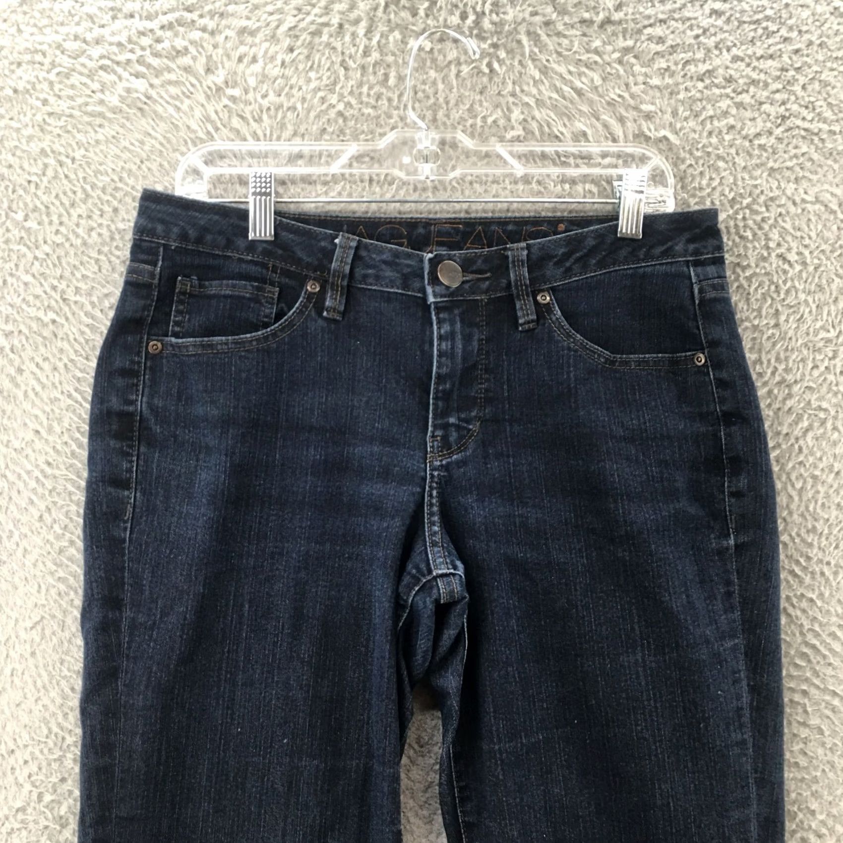 AG Jeans Jag Jeans Low Rise Bootcut Jeans Womens 10 Blue Denim Dark Wash Zip Fly Cotton Blend Size 32" / US 10 / IT 46 - 2 Thumbnail