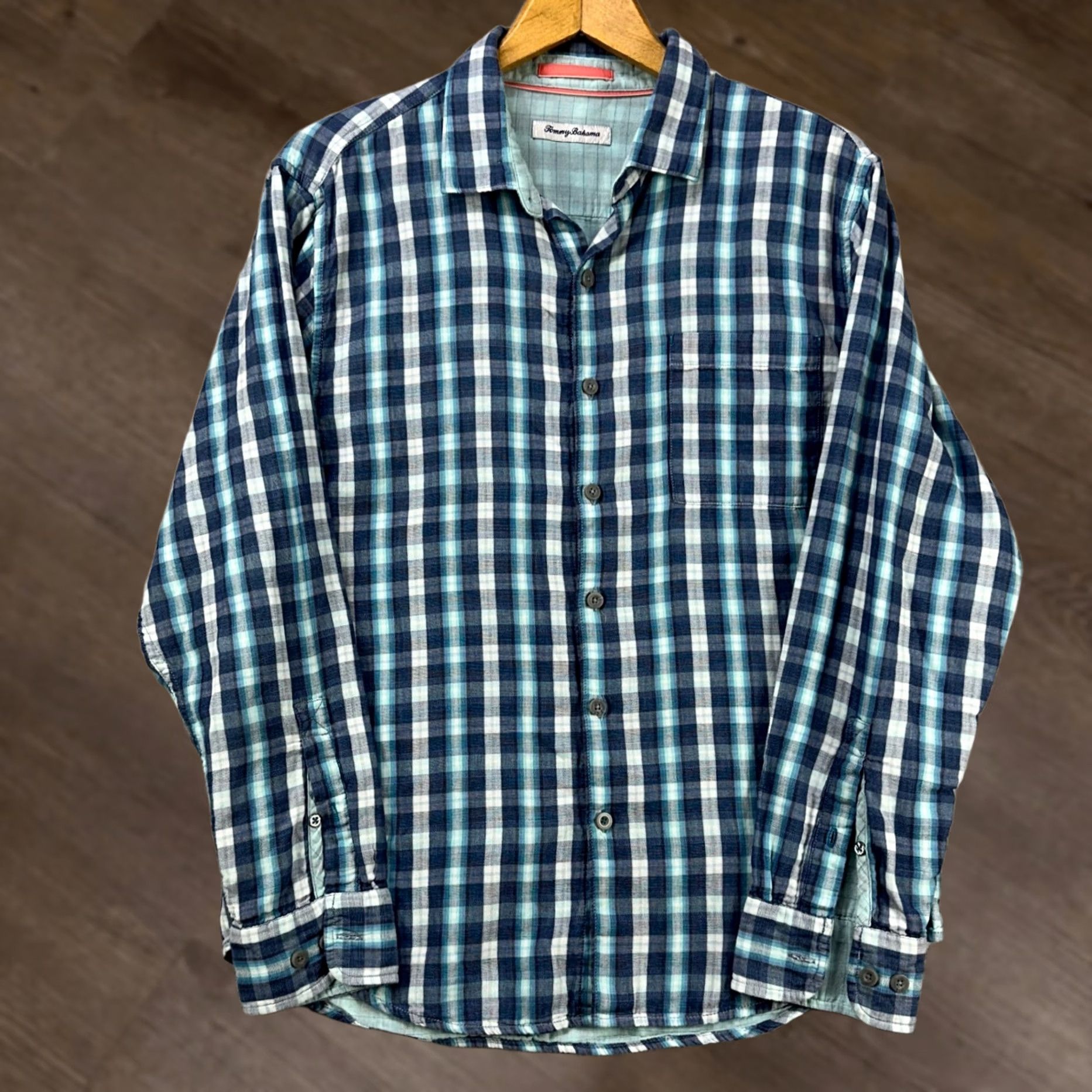 Tommy Bahama Tommy Bahama Shirt Mens Large Blue White Plaid Button Down Long Sleeve Casual Size US L / EU 52-54 / 3 - 1 Thumbnail