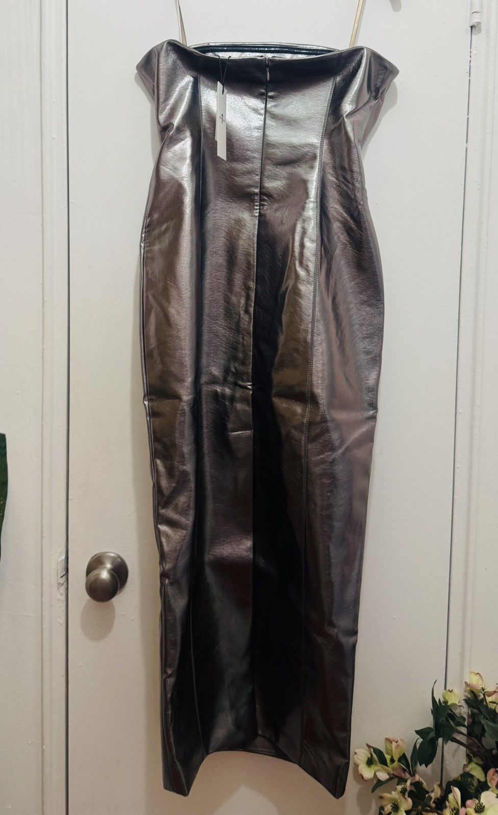 7 For All Mankind 7 FOR ALL MANKIND Metallic Bustier Strapless Midi Dress S Size S / US 4 / IT 40 - 5 Thumbnail