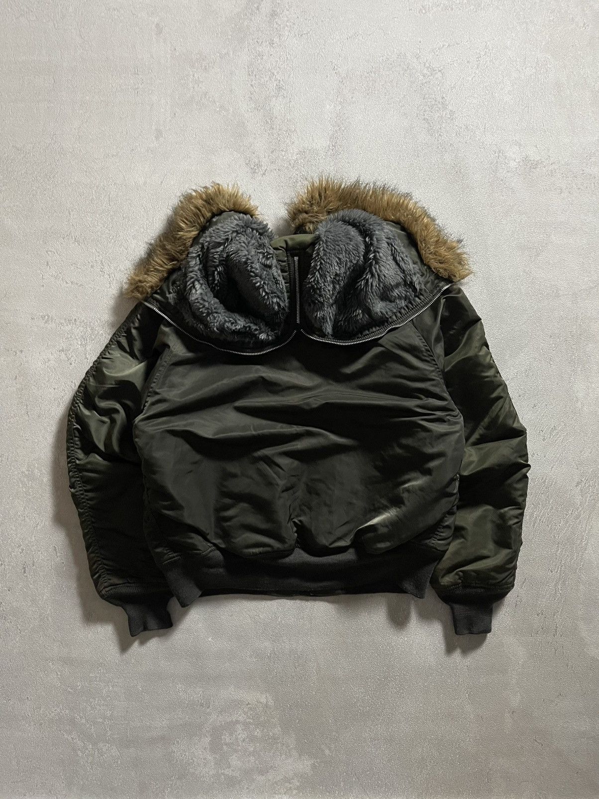 Vintage Alpha Industries N-2B Attached Hood Bomber Jacket