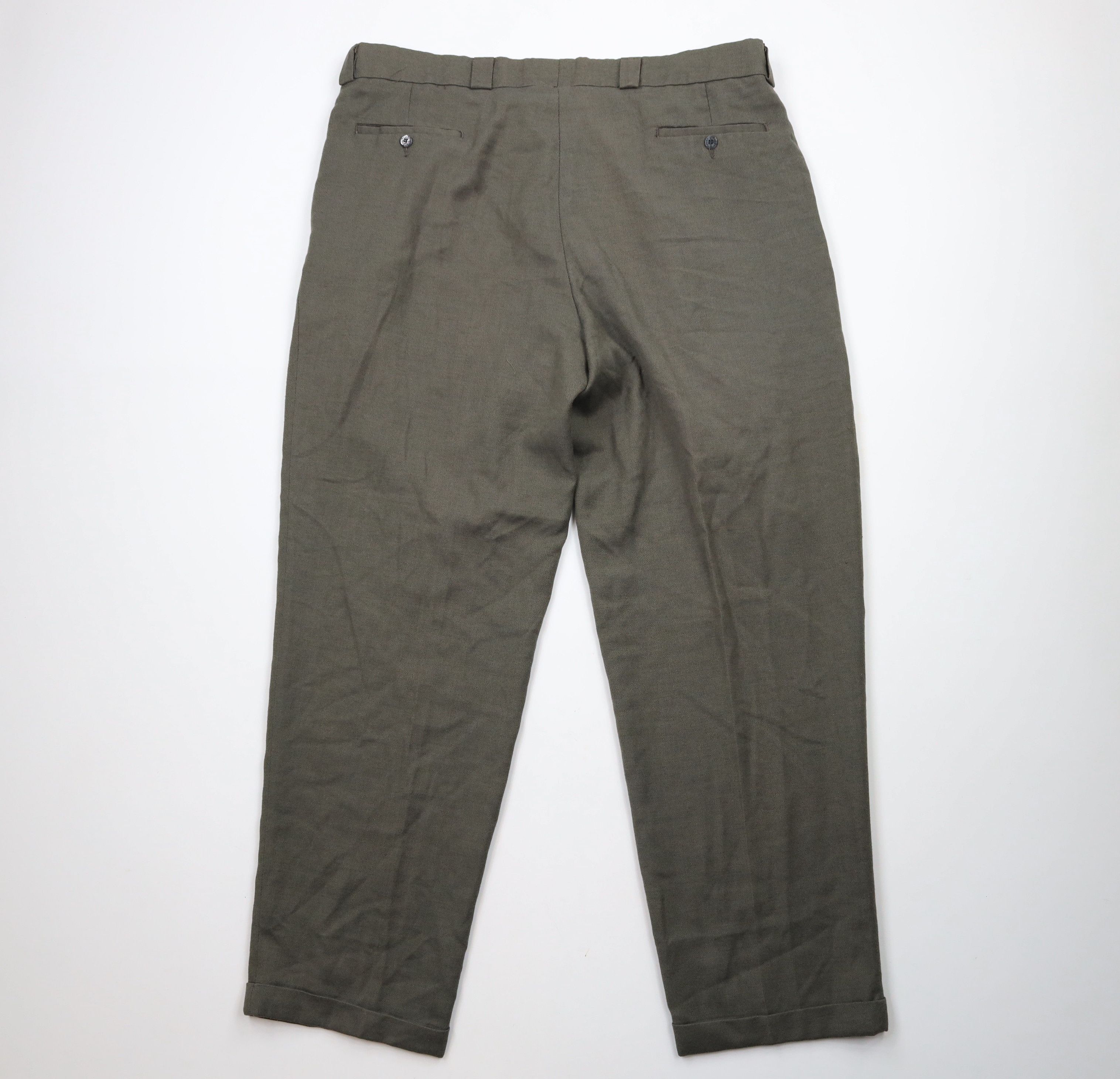 Vintage Vintage 90s Streetwear Wool Blend Wide Leg Chino Pants Green Size US 42 / EU 58 - 9 Thumbnail