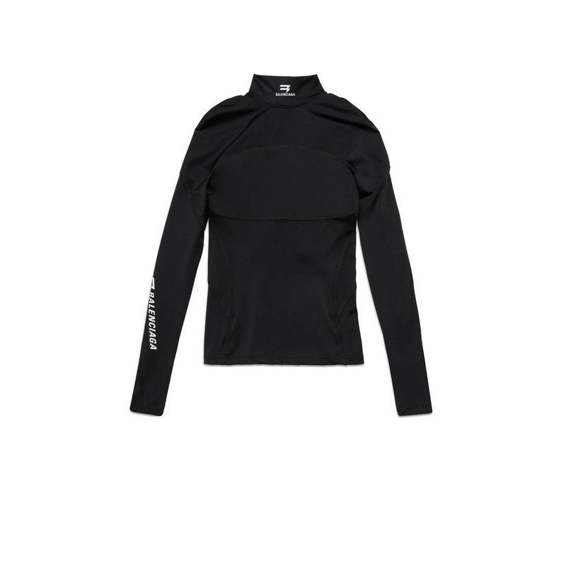 Balenciaga o1tr1nto1125 Sporty B Activewear Top in Black Size XS / US 0-2 / IT 36-38 - 1 Thumbnail