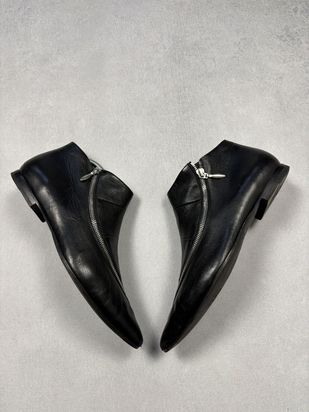 Other Free Lance Paris Leather Zip Boots Pointed Toe Avant Garde Size US 11 / IT 41 - 3 Thumbnail