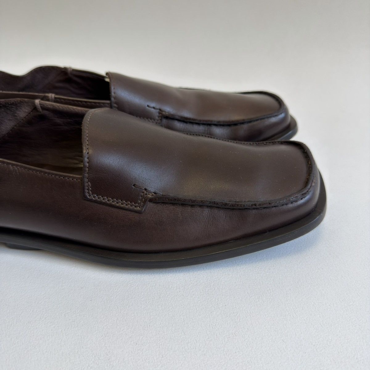 Prada Early 2000s Square Toe Leather Loafers Size US 11 / EU 44 - 3 Thumbnail