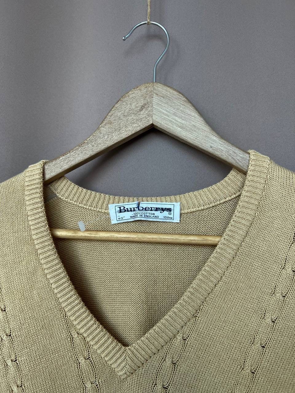 Burberry Burberrys V- Neck Sweater Mens Size L Vintage Cotton Knit Size US L / EU 52-54 / 3 - 10 Thumbnail
