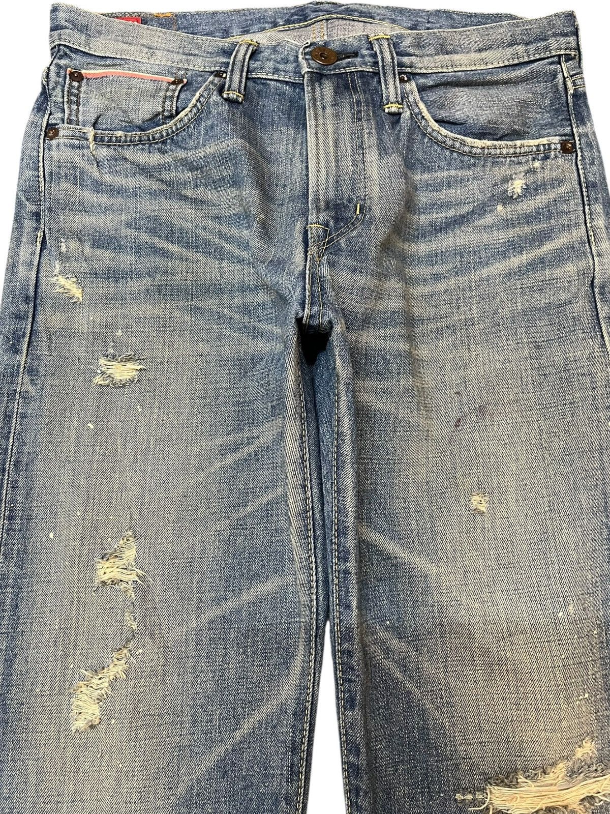Edwin Vintage Edwin 505zx Selvedge Buckle Belt Distressed Denim Size US 31 - 2 Thumbnail