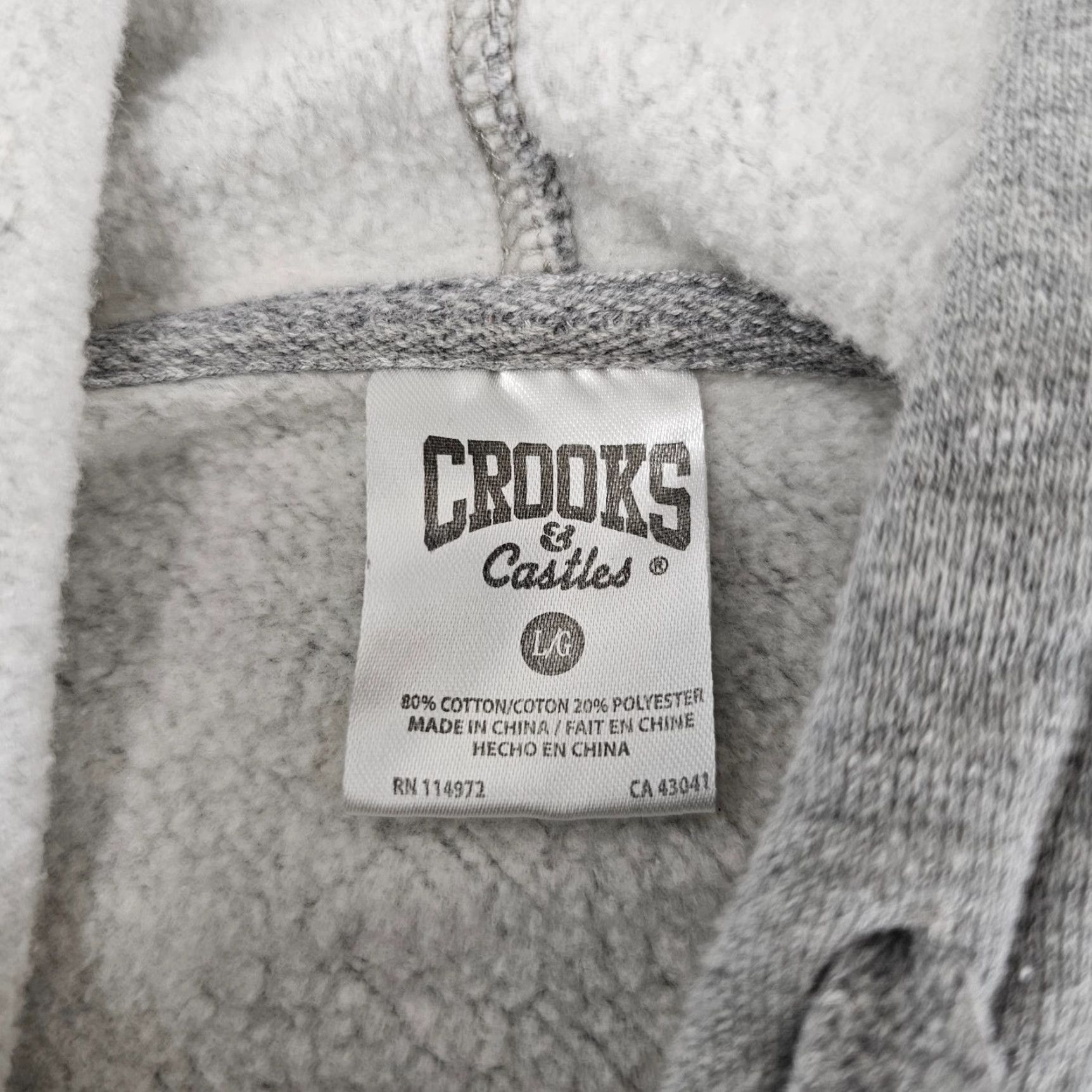 Crooks & Castles VINTAGE Crooks & Castles Hoodie Mens Large Grey Jumper Air Gun Put In Work Logo Graphic Size US L / EU 52-54 / 3 - 5 Thumbnail