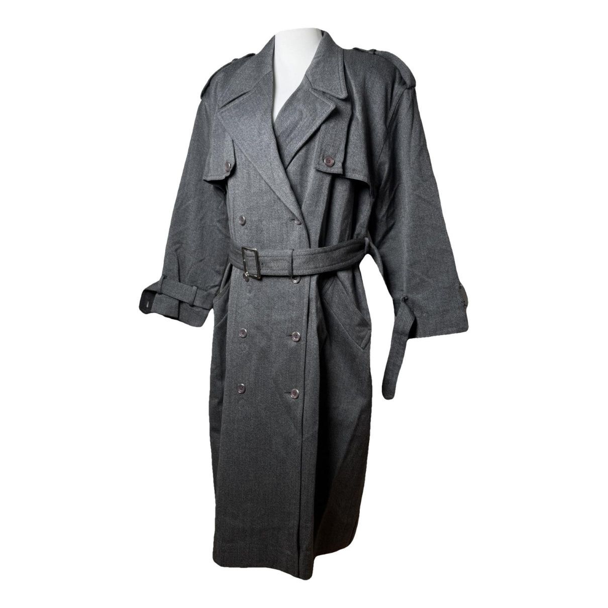 Courreges Courrèges Anthracite Wool Trench Coat Size M / US 6-8 / IT 42-44 - 1 Thumbnail
