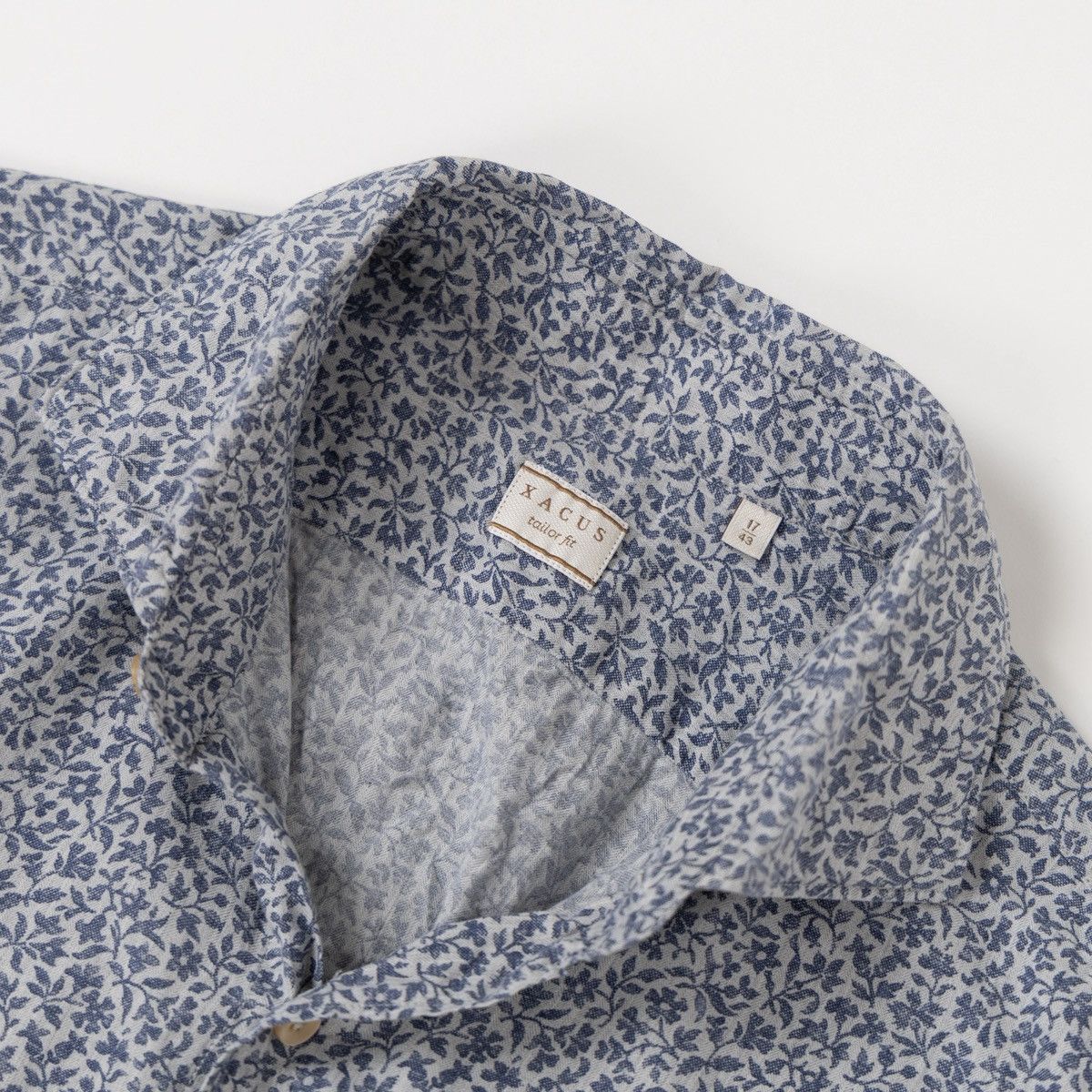 Other Xacus Men Blue Floral Shirt Tailor Fit Button Up Long Sleeve Size US XL / EU 56 / 4 - 6 Thumbnail