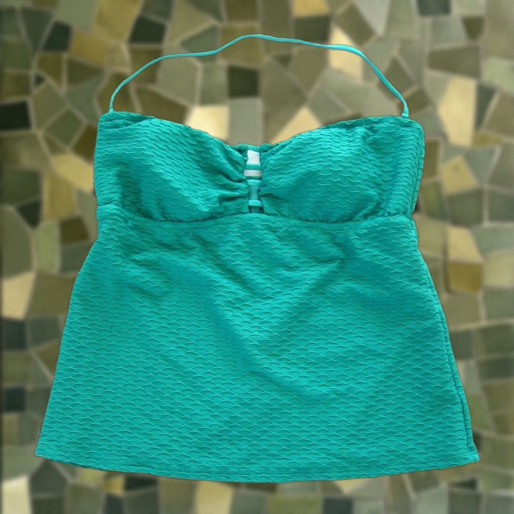 Vintage VINTAGE Bisou Bisou Green Halter Built In Bra Swim Tankini Top Women XL Size XL / US 12-14 / IT 48-50 - 1 Thumbnail