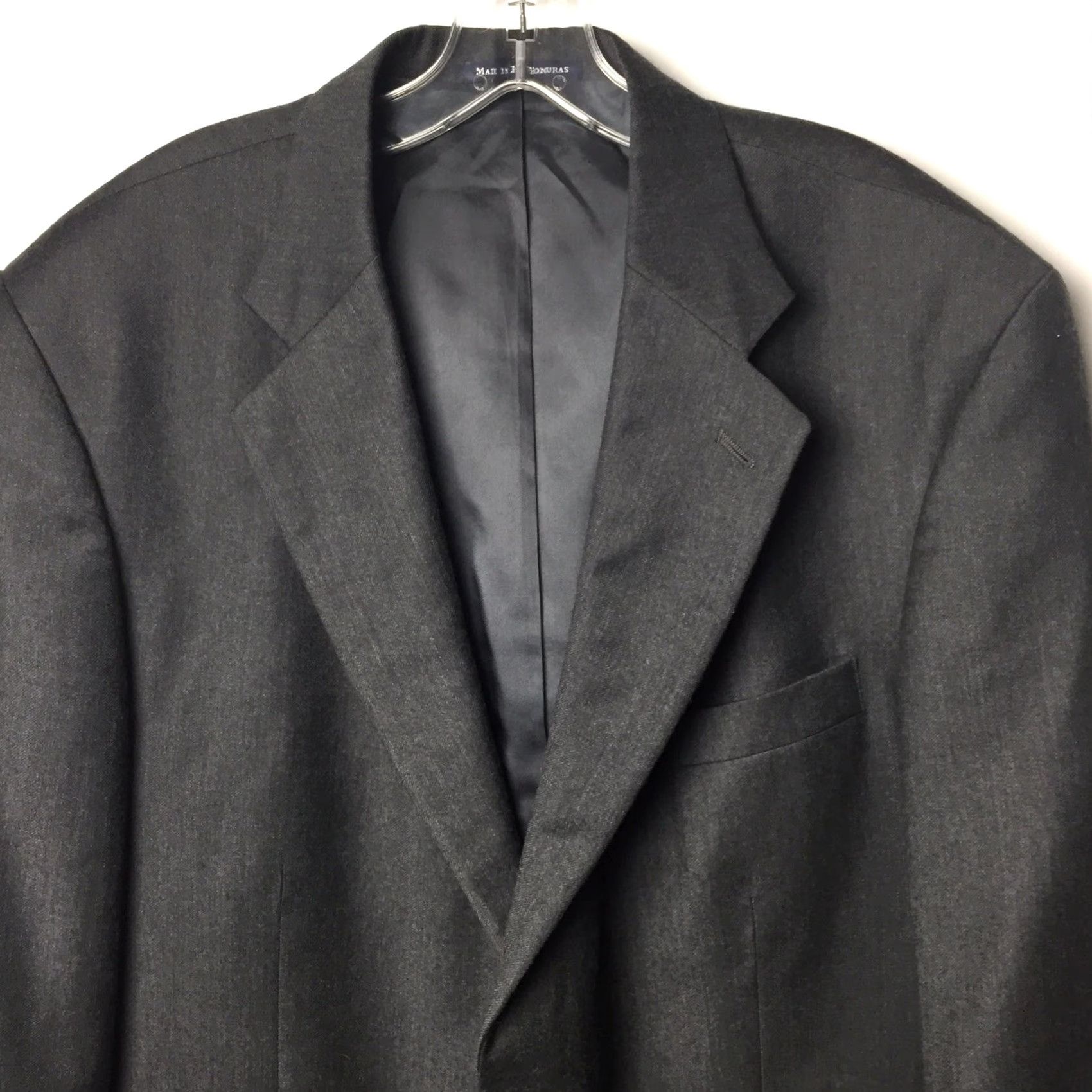Lands' End Lands' End Blazer Mens 44 Gray Wool 2-Button Single-Breasted Notch Lapel Jacket Coat Business Regular Size 44 Mens Gray Wool Blazer Size 44R - 3 Thumbnail
