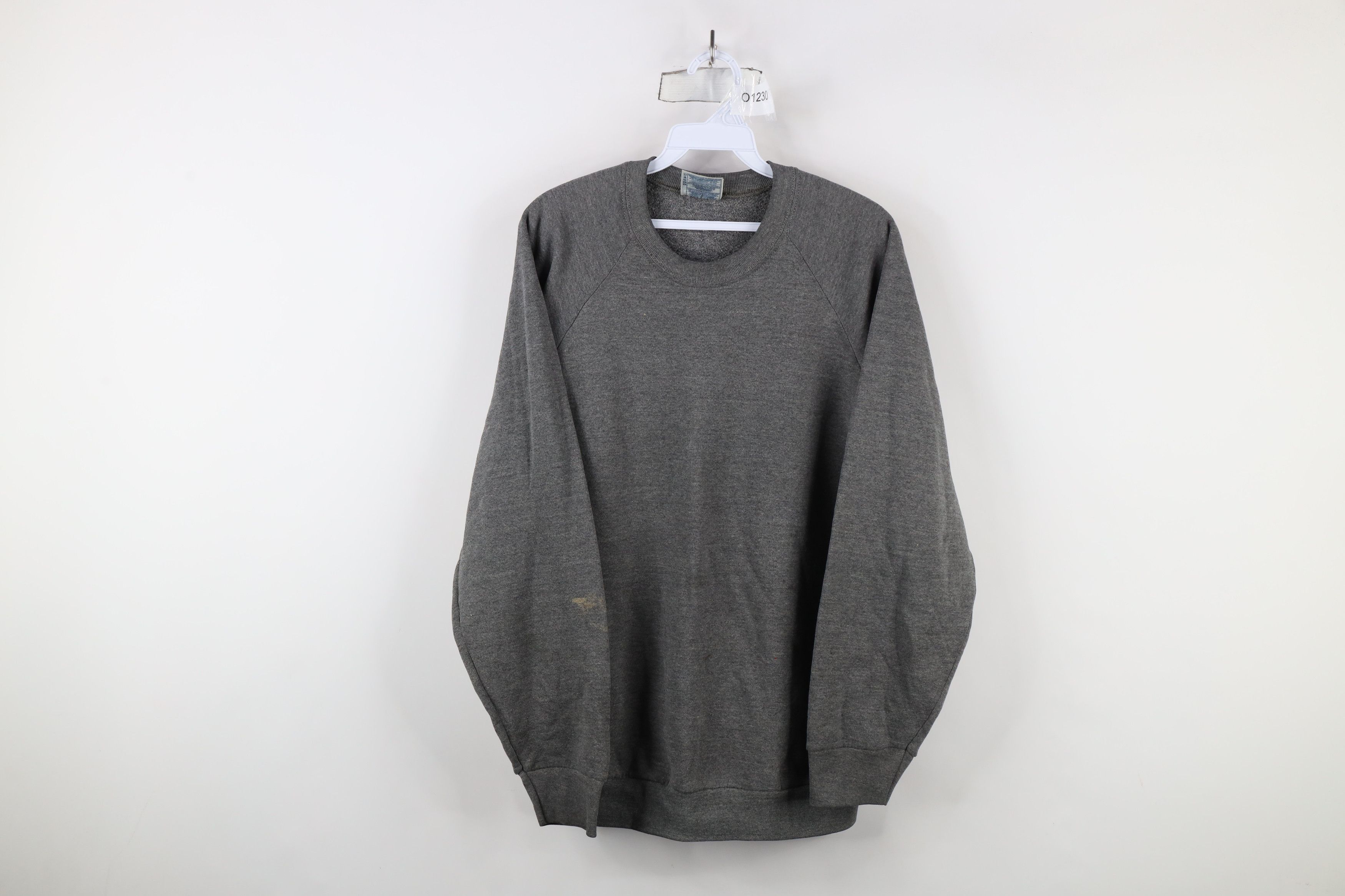 Vintage Vintage 90s Streetwear Blank Crewneck Sweatshirt Gray Size US L / EU 52-54 / 3 - 1 Thumbnail