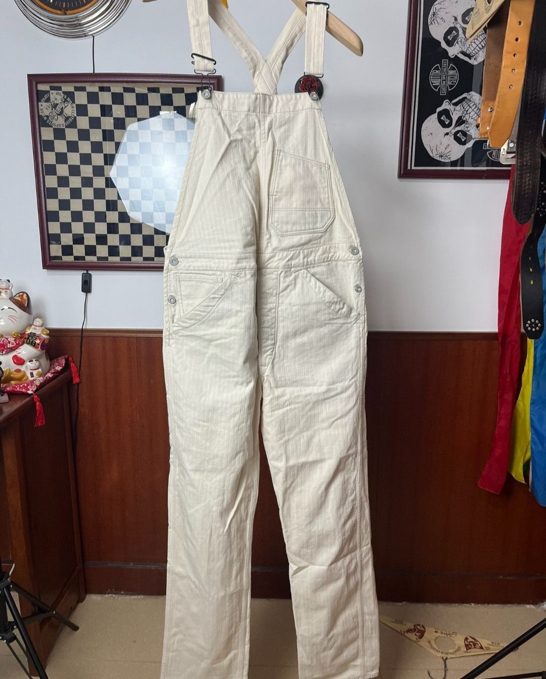 image of Freewheelers White Herringbone Back Pants, Men's (Size 30)