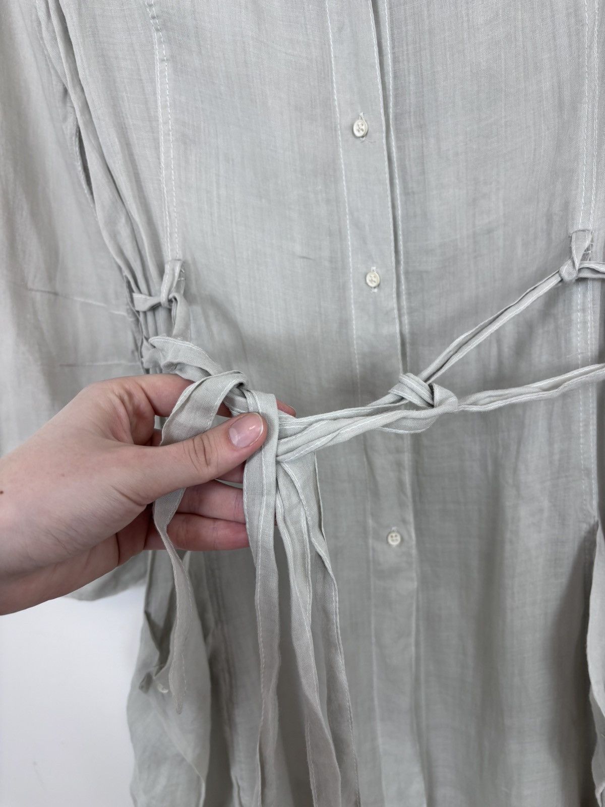 Annette Gortz Annette Gortz Women’s Ramie Grey Belted Shirt Dress Size S / US 4 / IT 40 - 10 Thumbnail