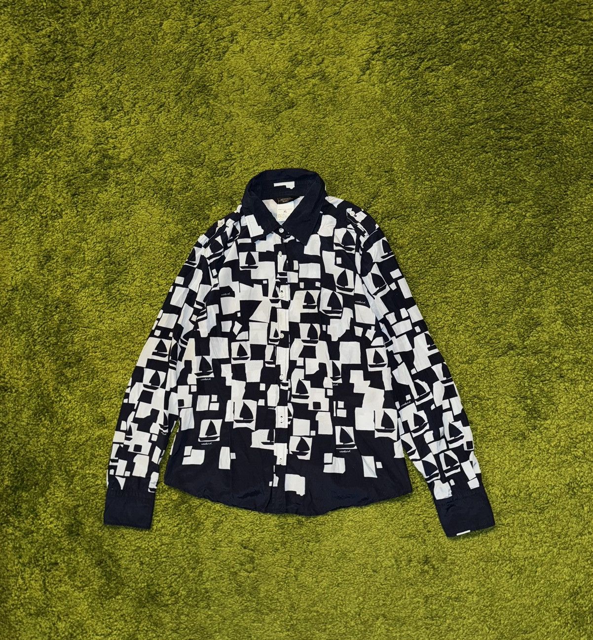 Designer × Max Mara × Weekend Max Mara Max Mara Weekend silk blend graphic blouse shirt Size XL / US 12-14 / IT 48-50 - 1 Thumbnail