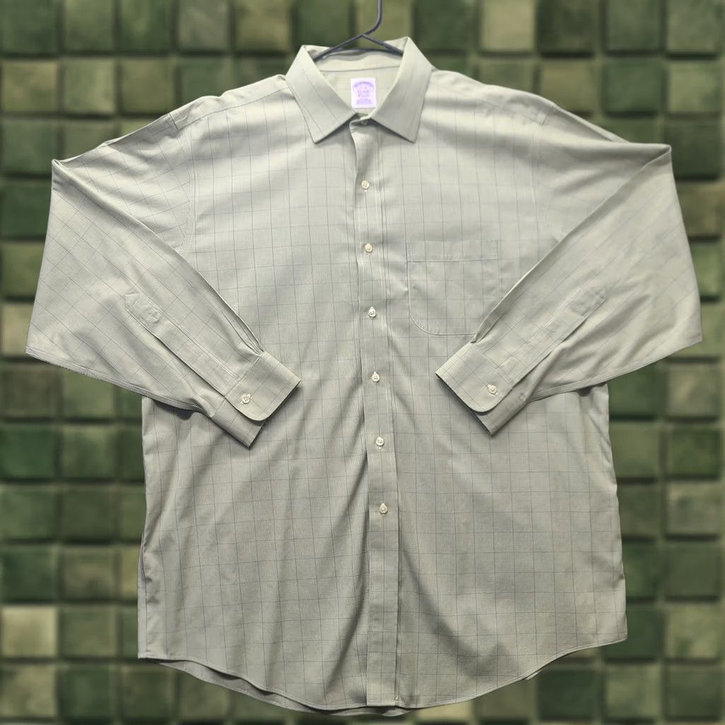 Brooks Brothers Brooks Brothers Shirt Mens 17-34 Classic Fit Long Sleeve Button-Up Collared Green Cotton Formal Casual Jacket? Size US XL / EU 56 / 4 - 1 Thumbnail