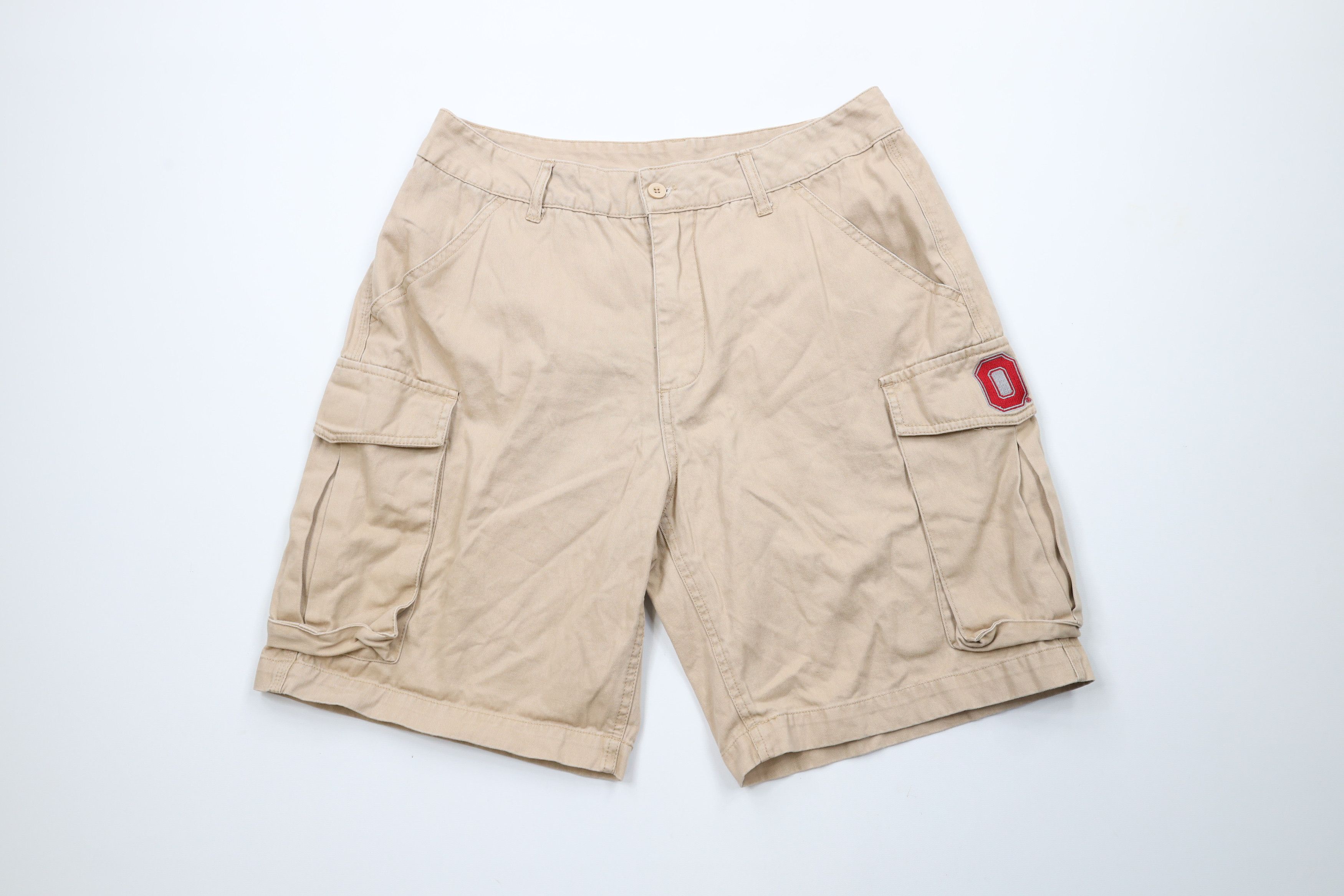 Vintage Vintage 90s Ohio State University Cargo Shorts Beige Cotton Size US 32 / EU 48 - 1 Thumbnail