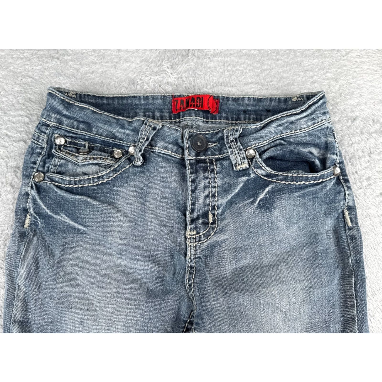 Vintage Zanadi Jeans Women Capri 6 Blue Denim Cotton Blend Low Rise 26x18 Size 28" / US 6 / IT 42 - 4 Thumbnail
