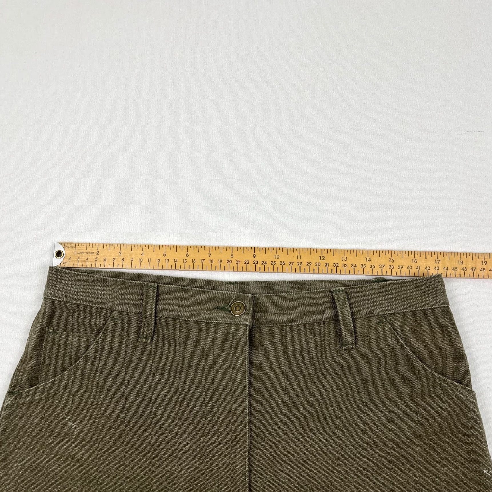 Vintage Artemesia Pants Adult L 34 x 27 Brown Thick Canvas Cotton Carpenter Wide Leg USA Pants Size 36" / US 14 / IT 50 - 3 Thumbnail