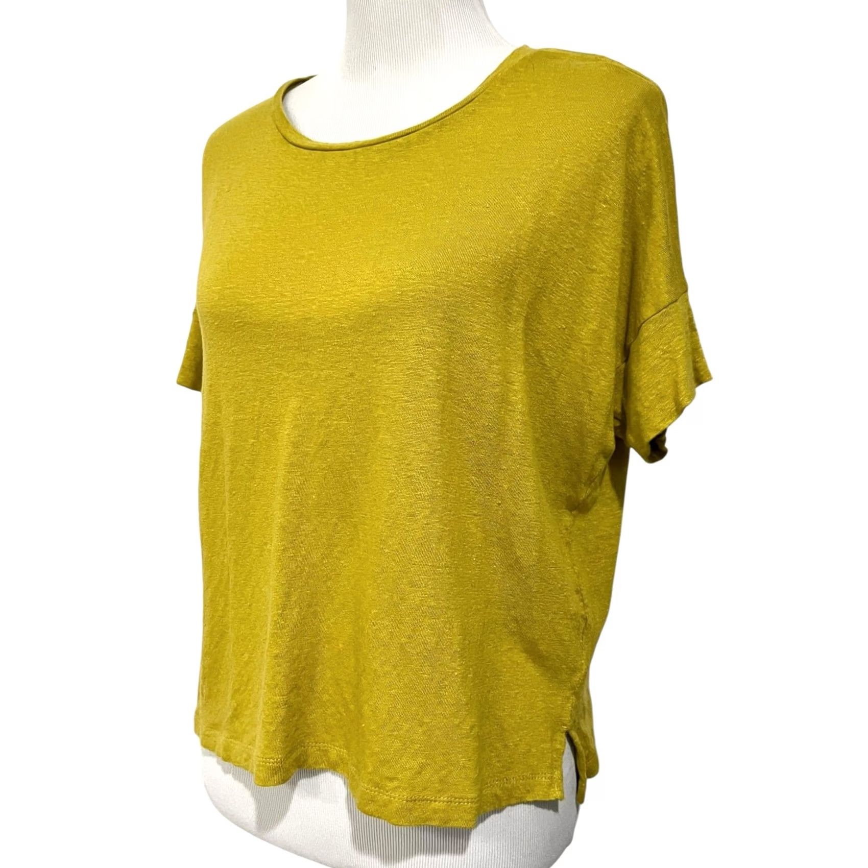 J. Jill J.Jill 100% Linen Oversized Top Petite M Tee Short Sleeve Boxy Fit Green Blouse Women's Knit? Wait. Size M / US 6-8 / IT 42-44 - 2 Thumbnail