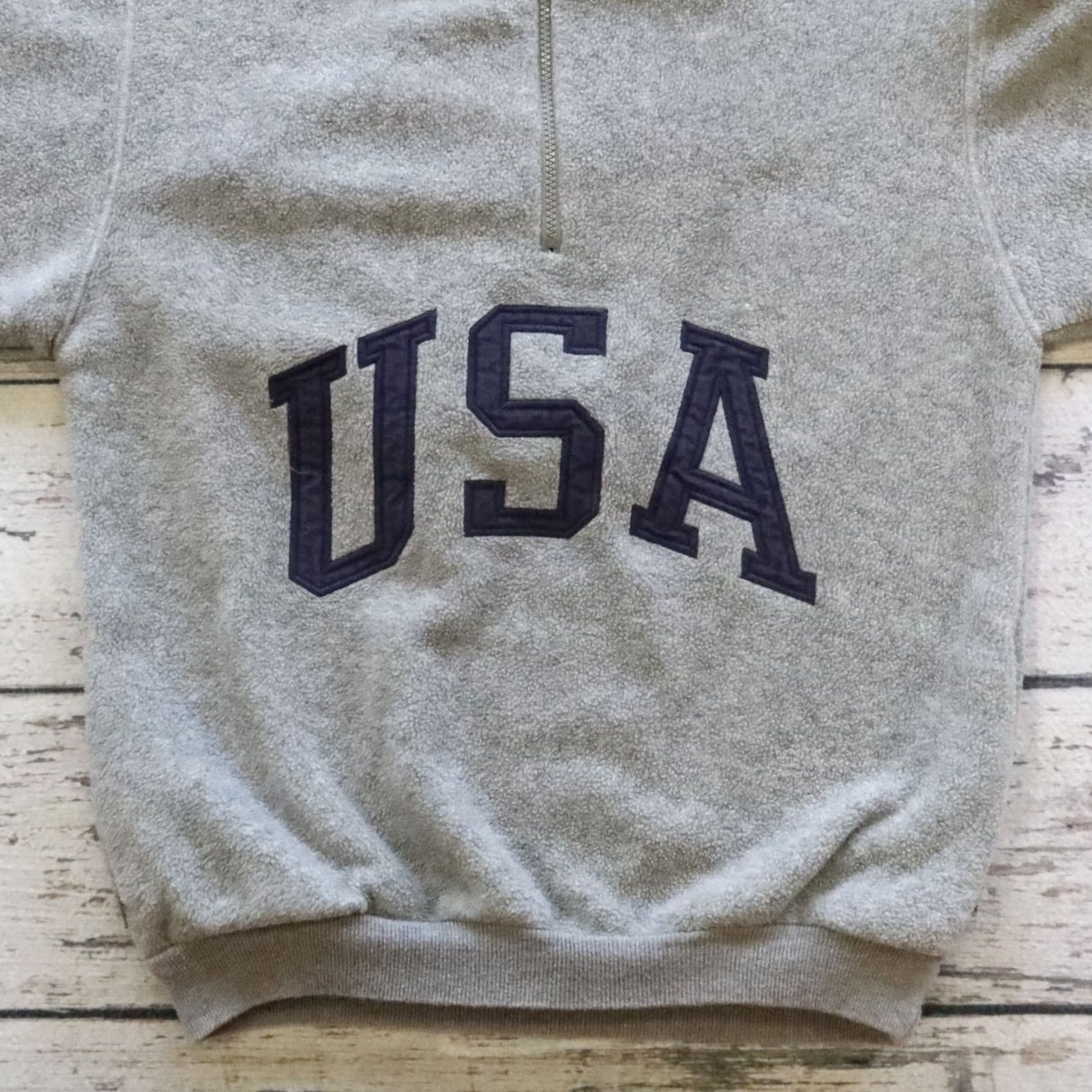 Ralph Lauren VINTAGE Polo Ralph Lauren USA Fleece Sweater Hood Jacket M Gray Mens 90s USA Theme Small Selection Size US M / EU 48-50 / 2 - 3 Thumbnail