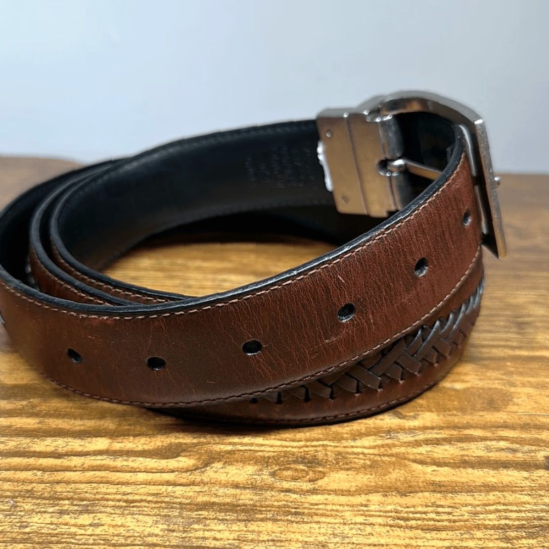 Vintage **Columbia Reversible Brown Genuine Leather Work Belt Men's Size 48** User: Columbia Reversible Genuine Leather Brown Work Belt Men's Size 48 Size ONE SIZE - 5 Thumbnail