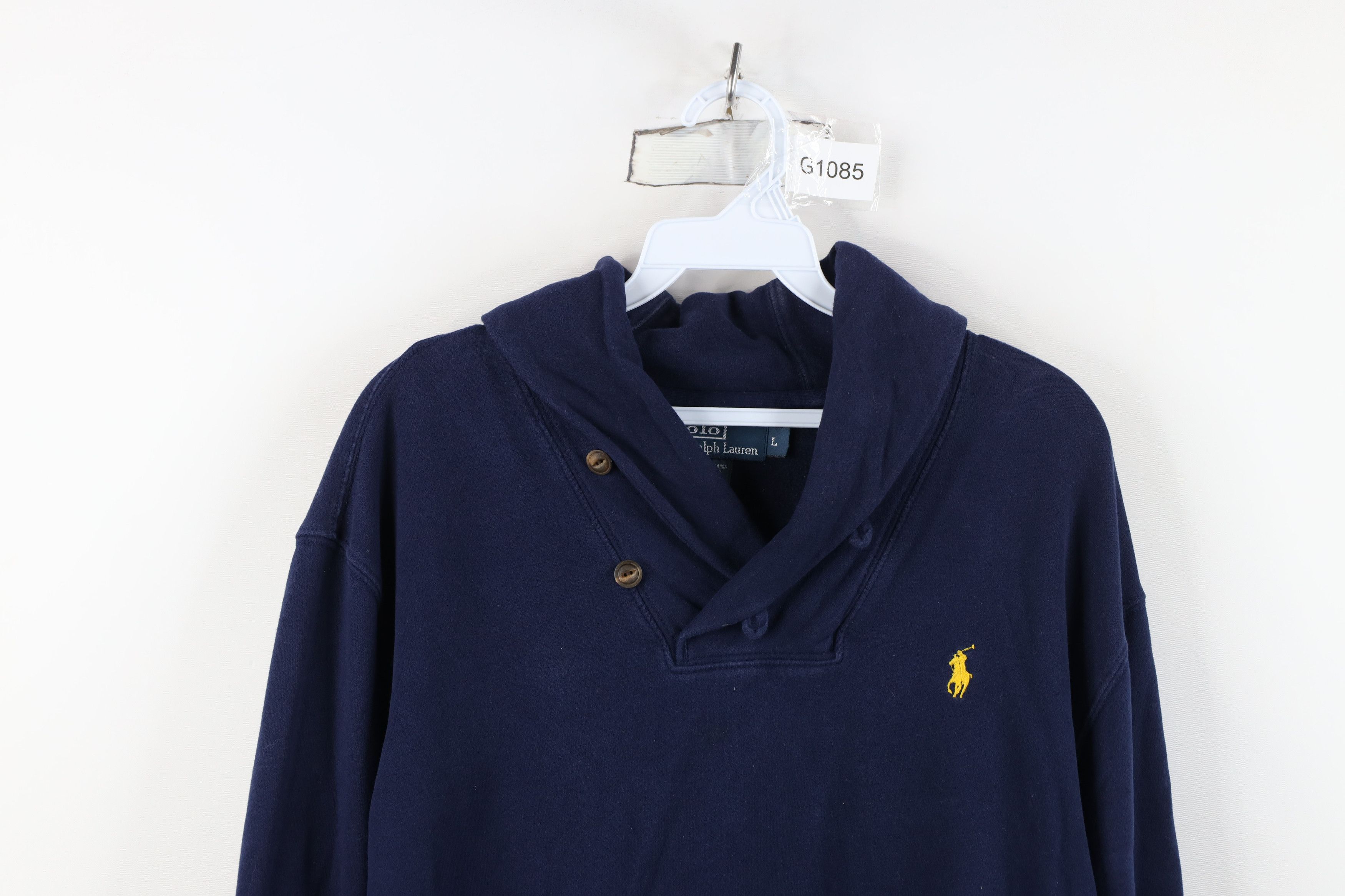 Polo Ralph Lauren Vintage 90s Ralph Lauren Distressed Sweatshirt Navy Blue Size US L / EU 52-54 / 3 - 2 Thumbnail