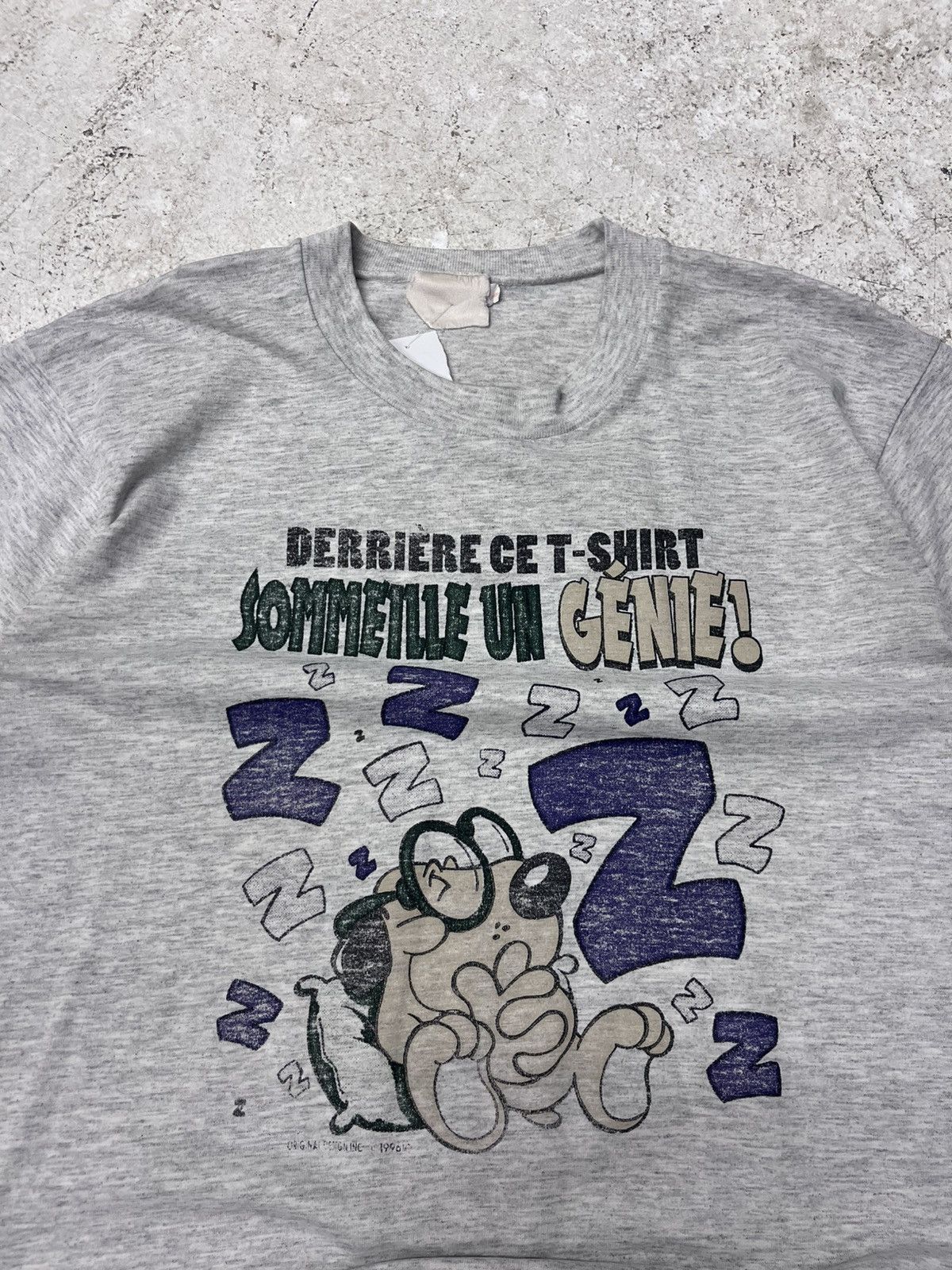 Vintage Vintage single stitch grey joke tee Size US L / EU 52-54 / 3 - 1 Thumbnail