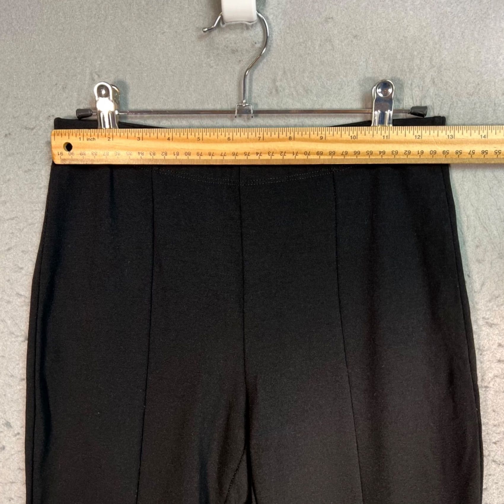 Vintage Ciara Sun Woo Womens XS Black Pull-On Flare Leg Pants w/ Slit At Hem, Dress Pants, Vintage: No Size 26" / US 2 / IT 38 - 5 Thumbnail