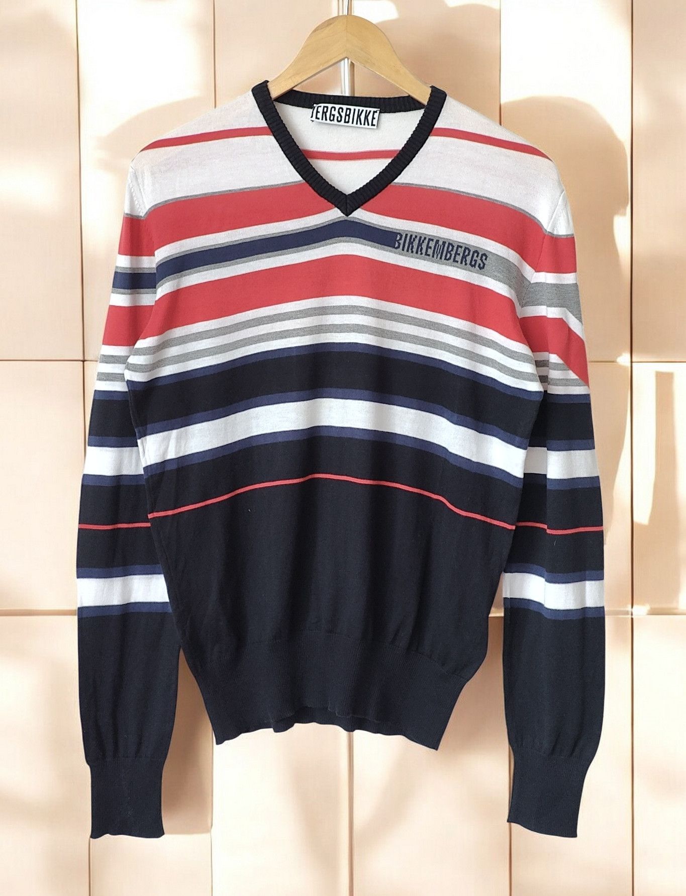 Dirk Bikkembergs DIrk Bikkembergs Striped Logo Sweater Size US S / EU 44-46 / 1 - 1 Thumbnail