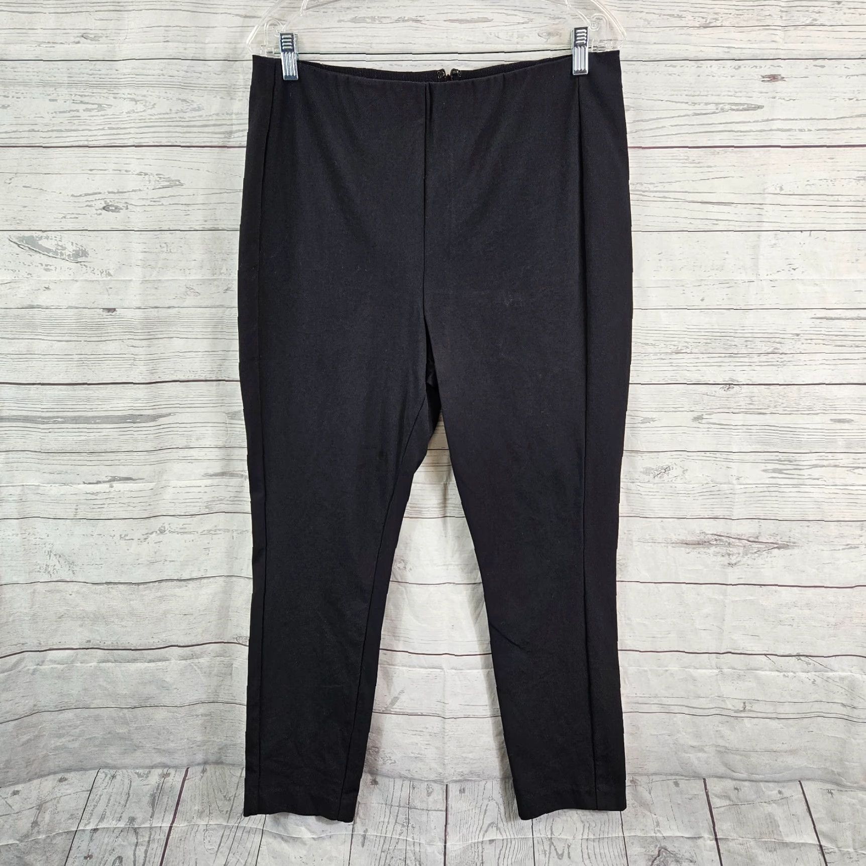 Rag & Bone Rag & bone Womens Ankle Pants Sz 14 Black High Rise Cotton Blend Pants Short Inseam 27in Size 36" / US 14 / IT 50 - 2 Thumbnail