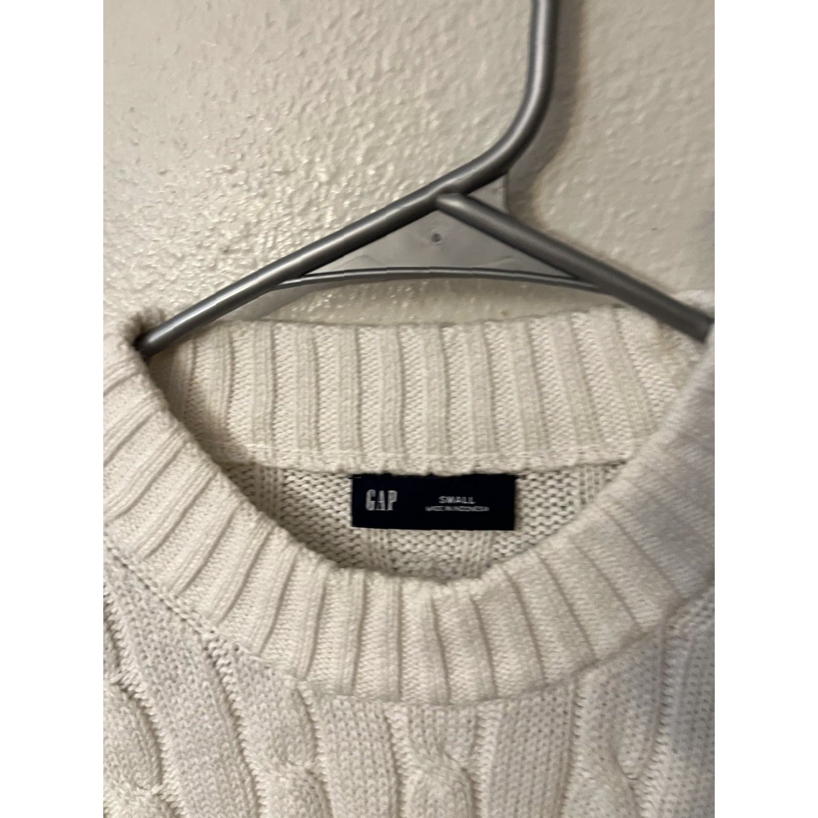 Gap Gap Sweater White Cable-Knit Cropped Size S Women Pullover Knit Shirt (Adult)| Womens Size S / US 4 / IT 40 - 2 Thumbnail