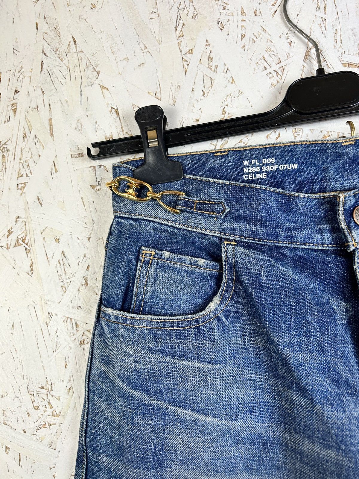 Celine Celine Triomphe Signature Cut Off Washed Flare Jeans Size 28" / US 6 / IT 42 - 2 Thumbnail