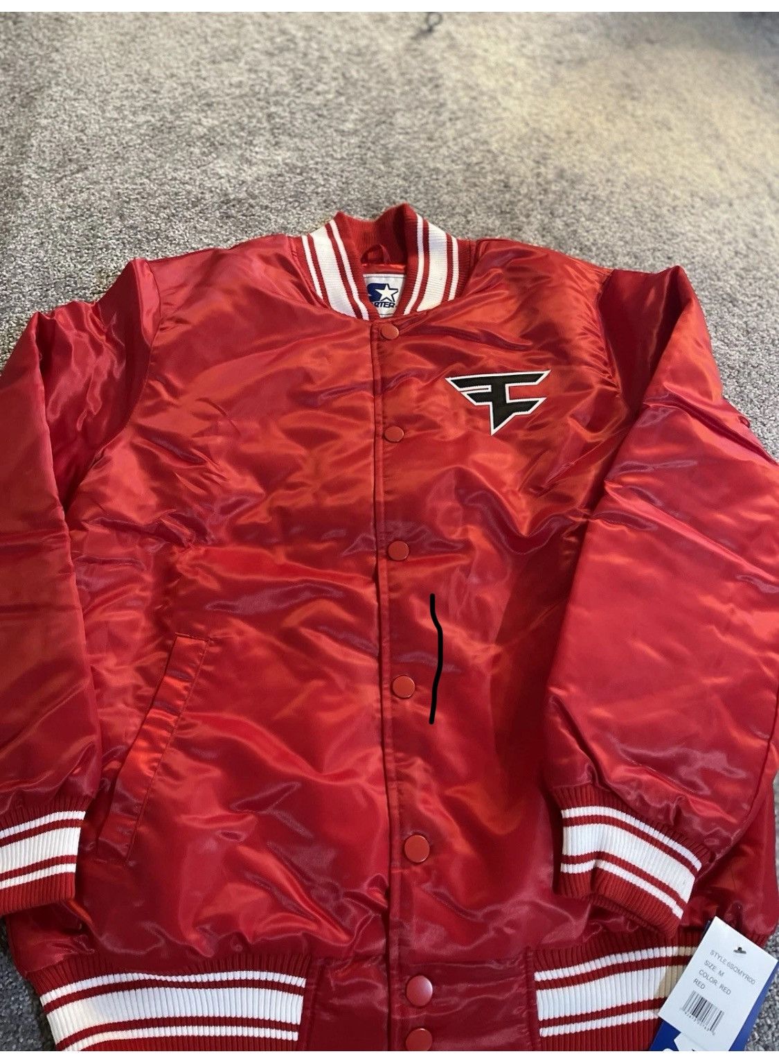 FaZe Faze Clan X Starter Red Satin Varsity Jacket Med NWT Size US M / EU 48-50 / 2 - 1 Thumbnail