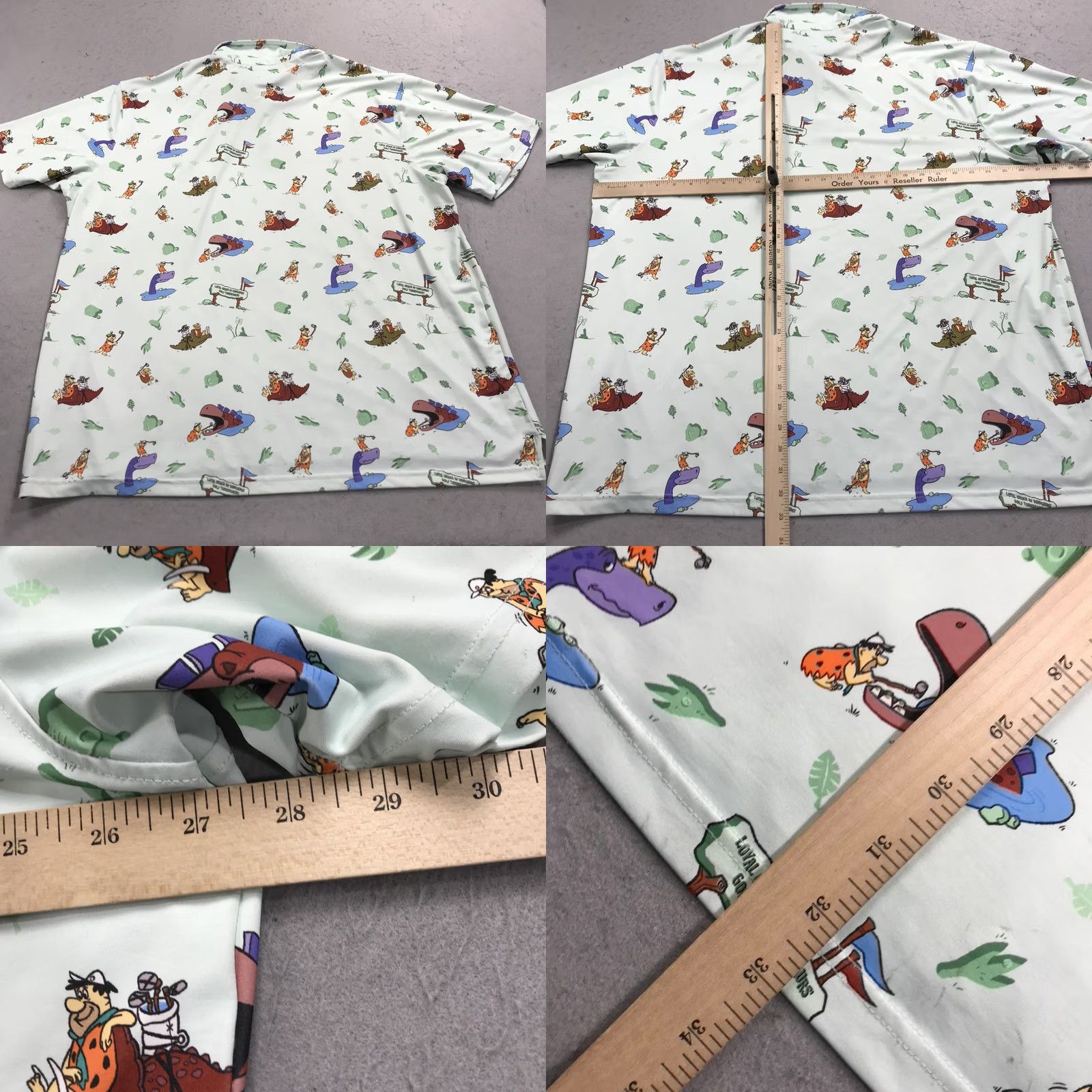 Vintage RSVLTS Flintstones Polo Shirt Mens 3XL Green Breakfast Balls Loud Stretch Logo Polo Shirt Mens Green 3XL RSVLTS Size US XXL / EU 58 / 5 - 8 Thumbnail