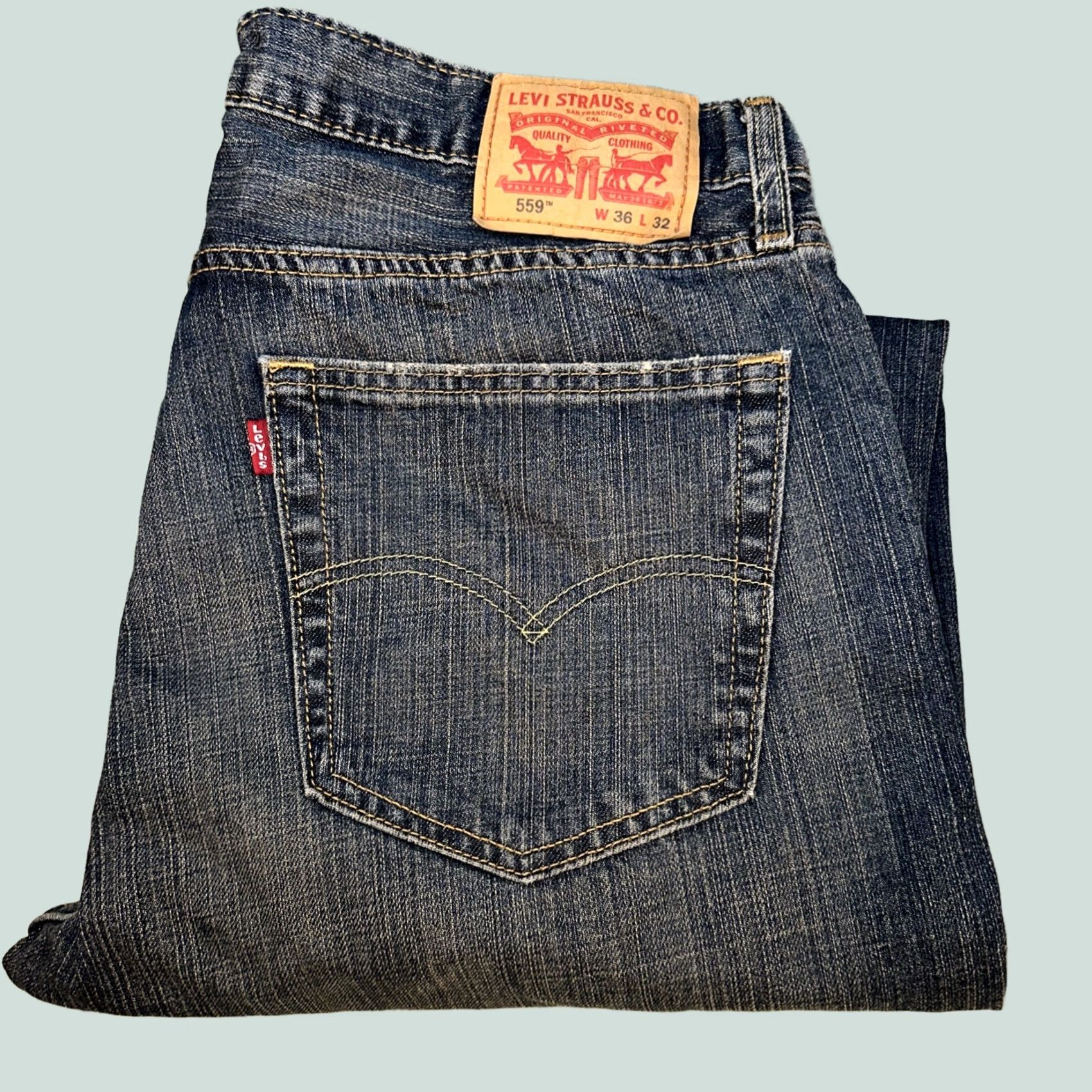 Levi's VINTAGE? No. Men’s Levi’s 559 Jeans 36x32 Blue Straight 32 Inseam Mens Size US 36 / EU 52 - 1 Thumbnail