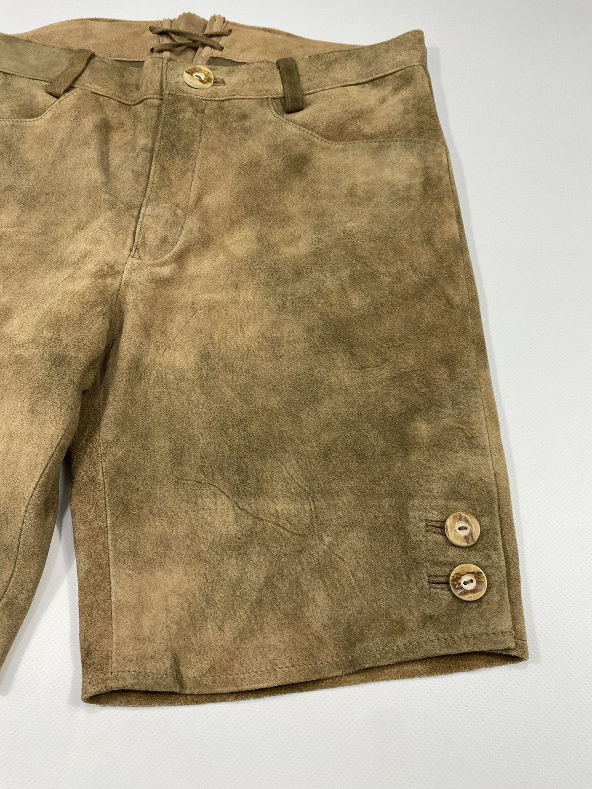 Genuine Leather 🔥LASTDROP🔥 Leather Spieth Wensky Traditional Leather Shorts Size 31" - 3 Thumbnail