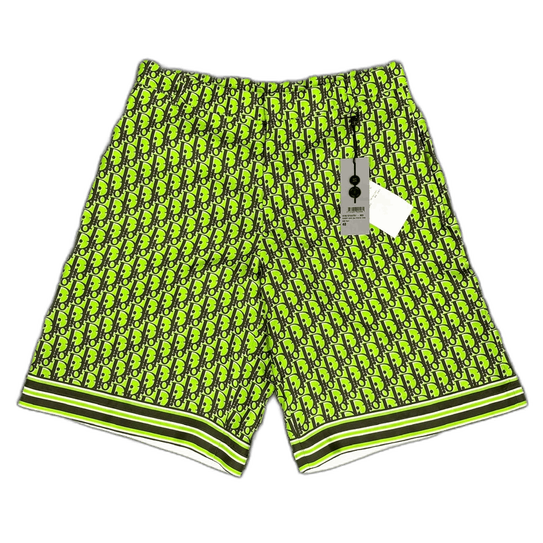 Dior Green Printed Silk Shorts Size 48-2506 Size US 44 / EU 60 - 1 Thumbnail