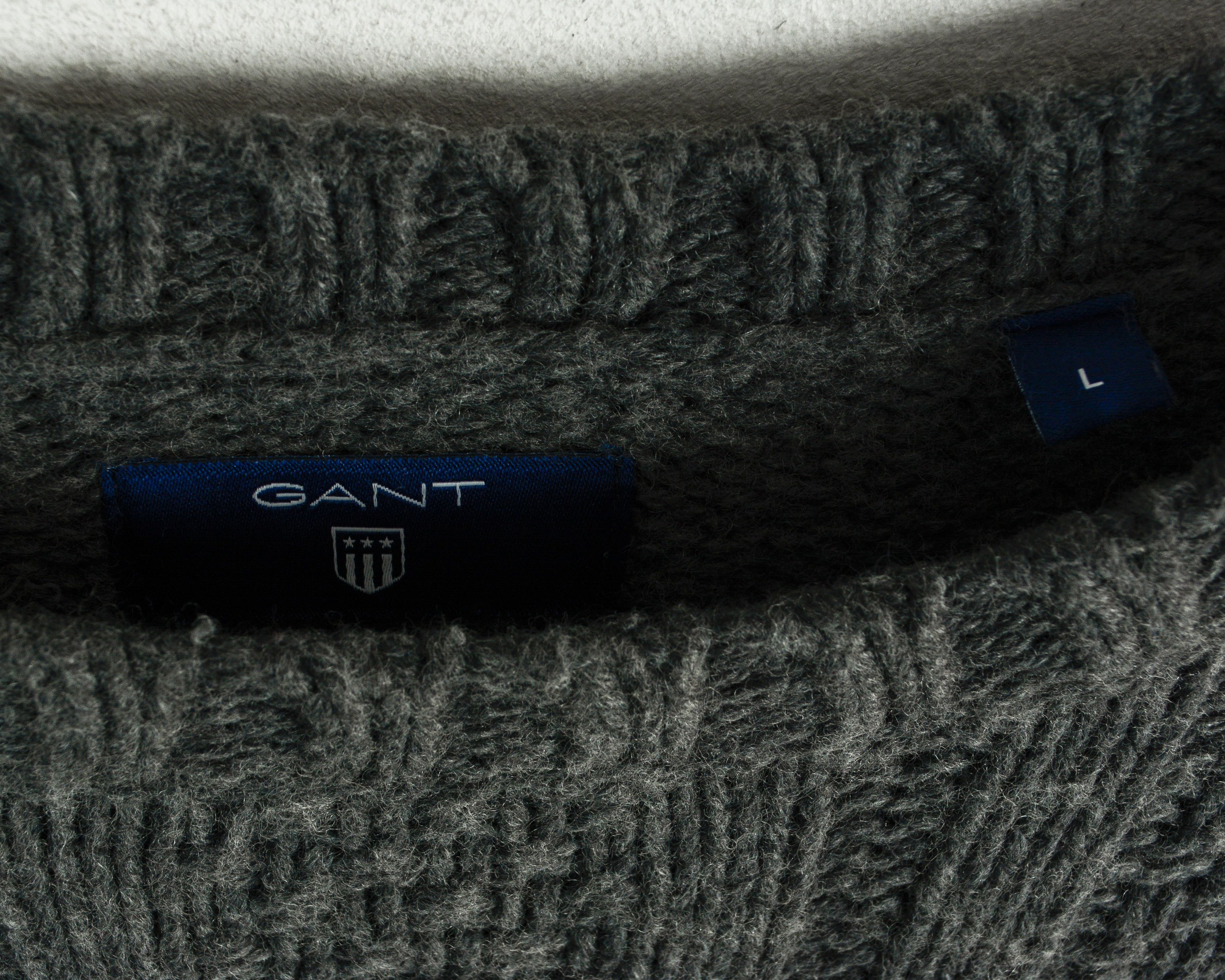 Gant Wool Knit Sweater Pullover Crew Neck Jumper Cotton Cable Size US L / EU 52-54 / 3 - 3 Thumbnail